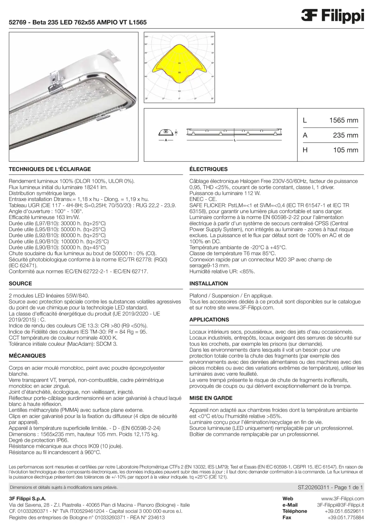 52769 - Beta 235 LED 762x55 AMPIO VT L1565 - Datasheet - fr
