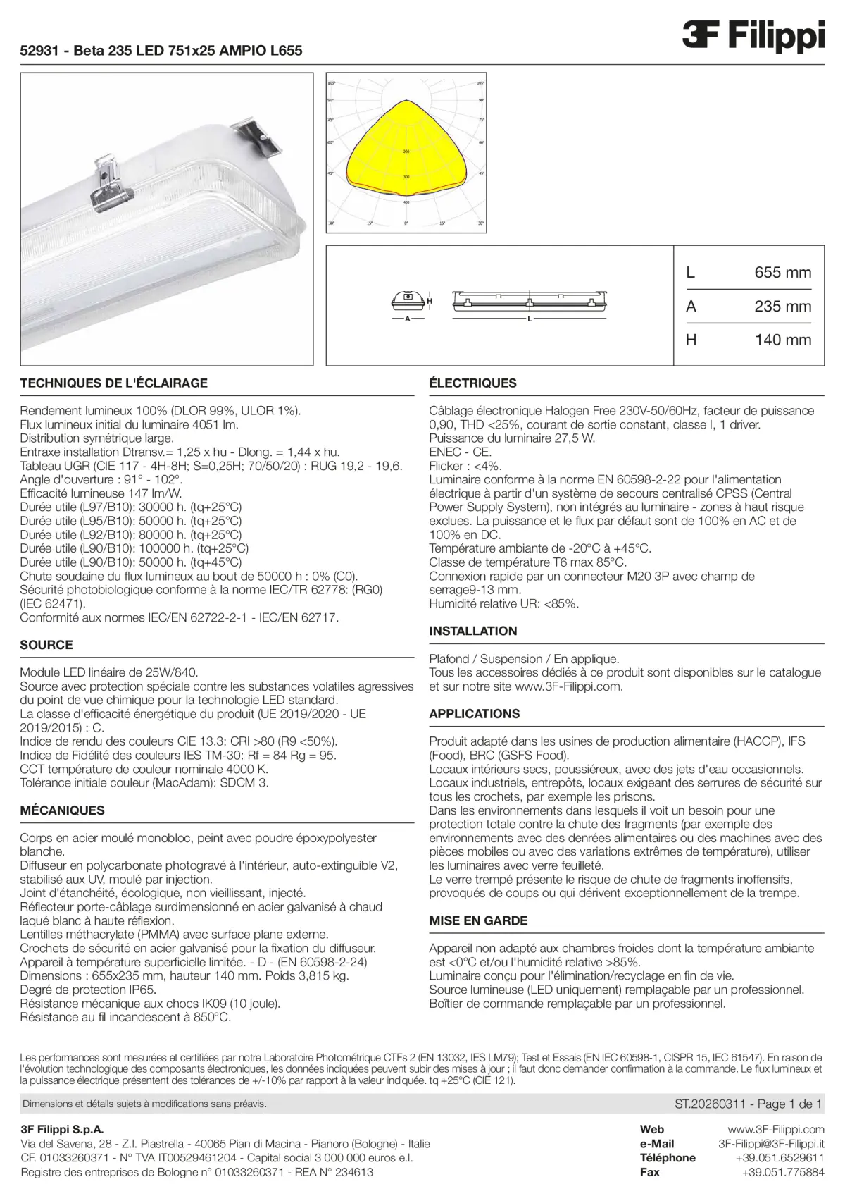 52931 - Beta 235 LED 751x25 AMPIO L655 - Datasheet - fr