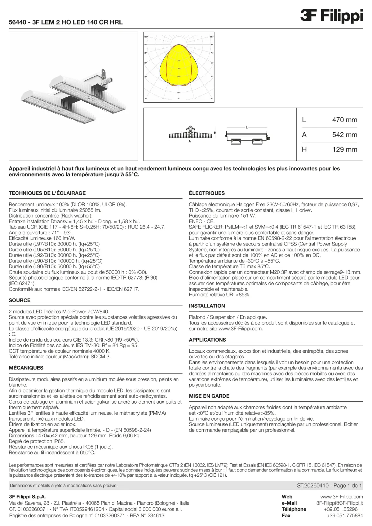 56440 - 3F LEM 2 HO LED 140 CR HRL - Datasheet - fr