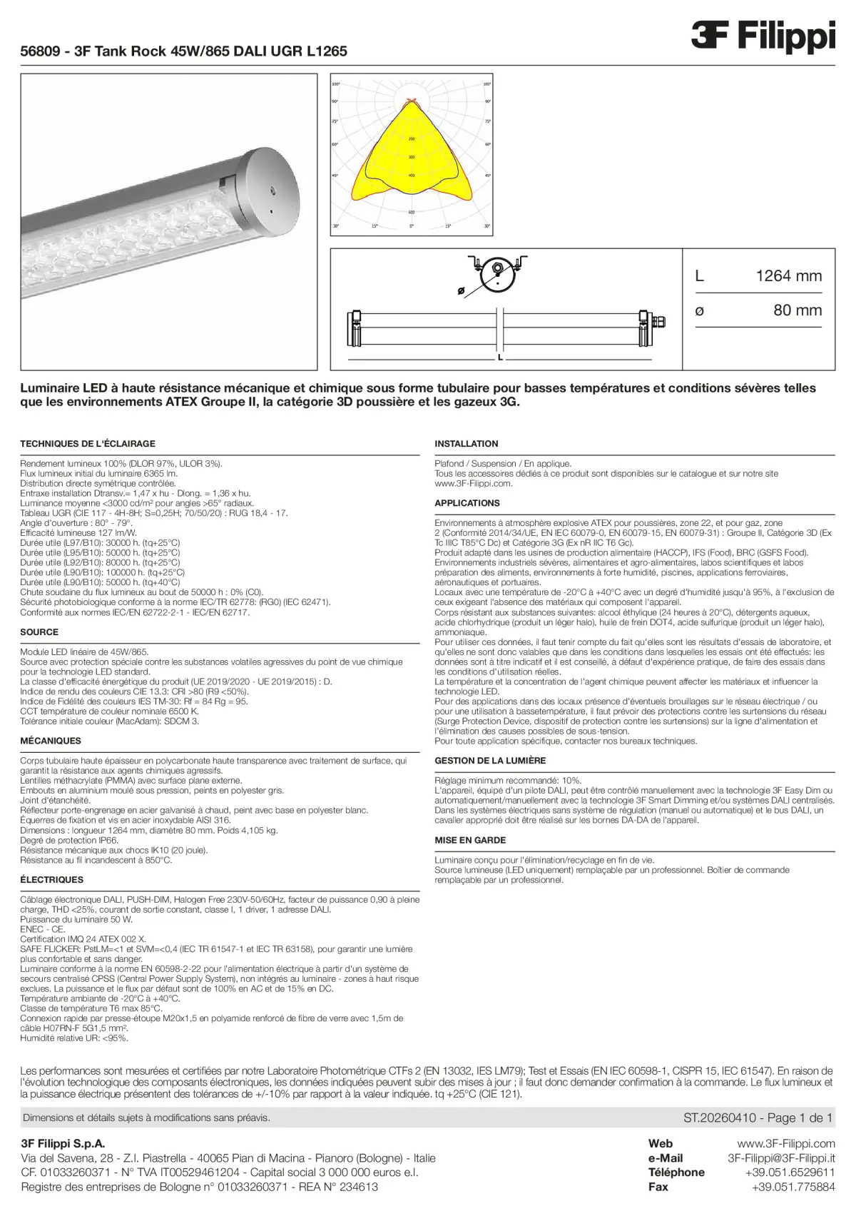 56809 - 3F Tank Rock 45W-865 DALI UGR L1265 - Datasheet - fr