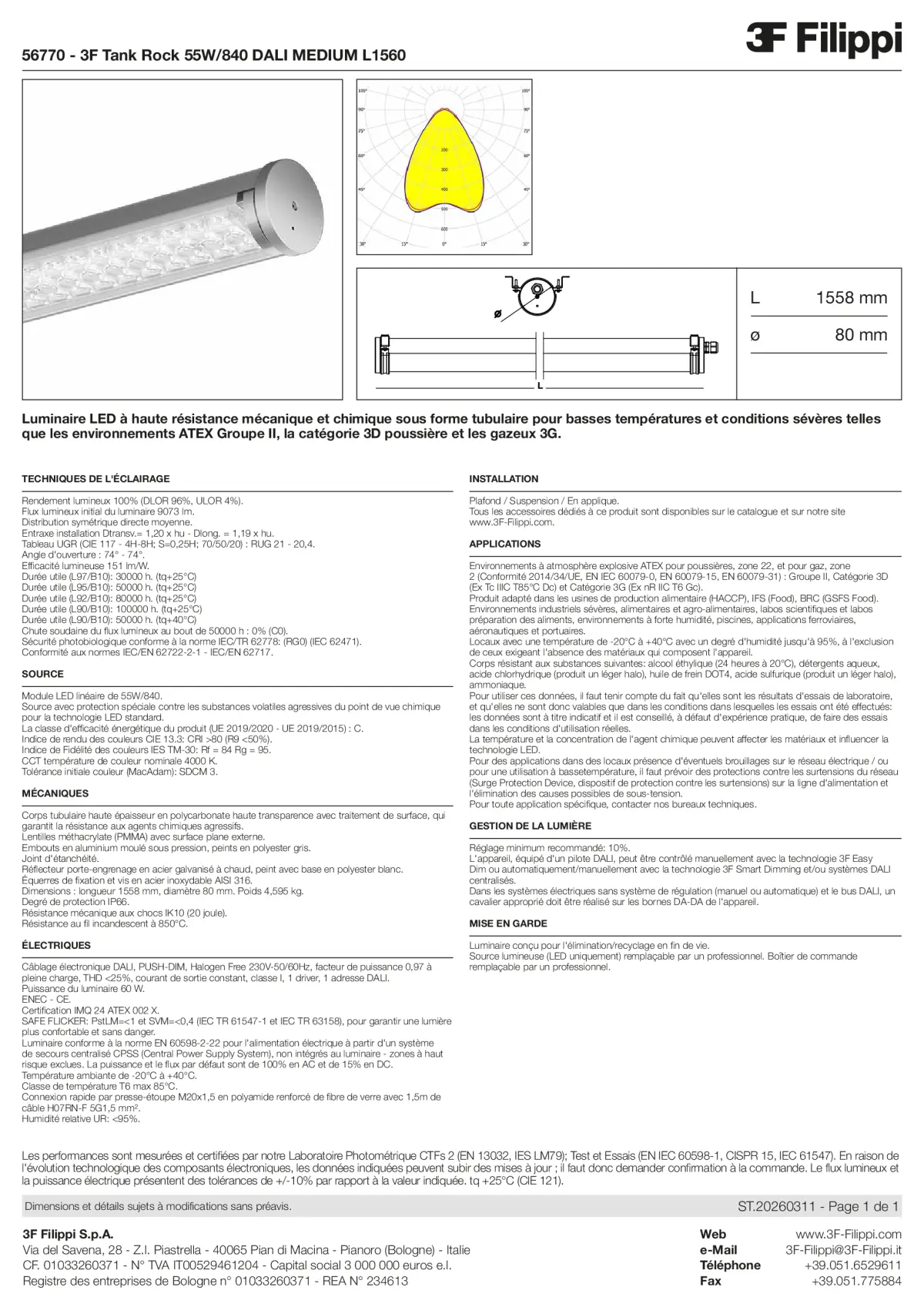 56770 - 3F Tank Rock 55W-840 DALI MEDIUM L1560 - Datasheet - fr