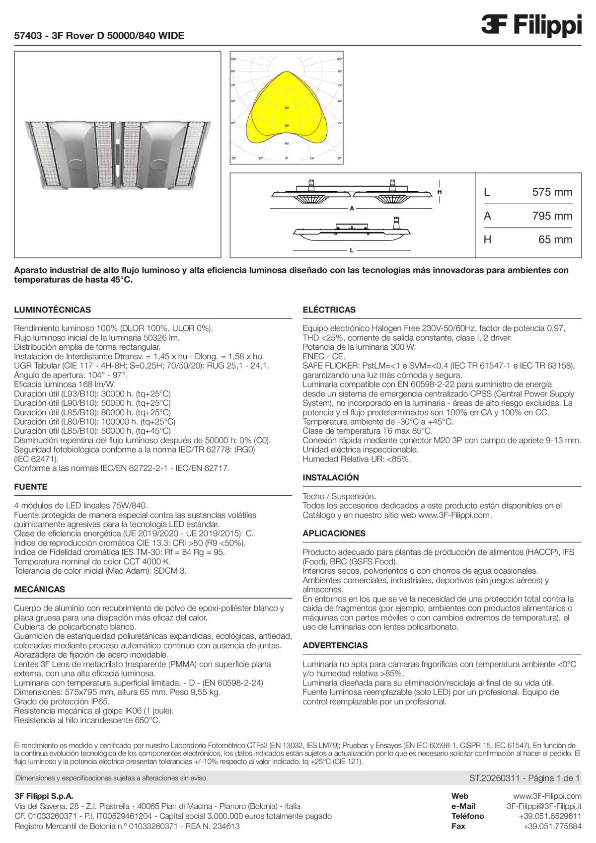 57403 - 3F Rover D 50000-840 WIDE - Datasheet - es