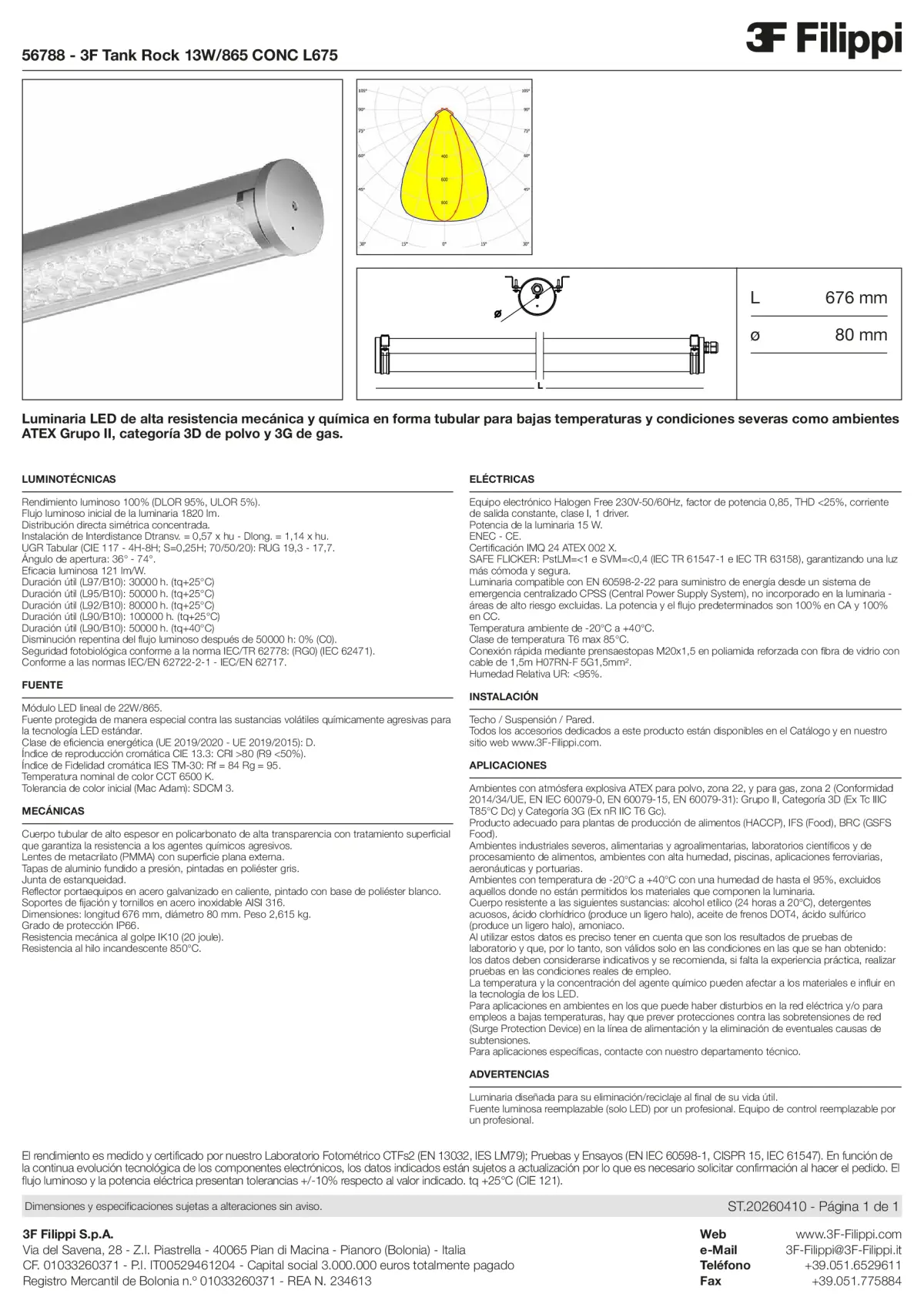 56788 - 3F Tank Rock 13W-865 CONC L675 - Datasheet - es