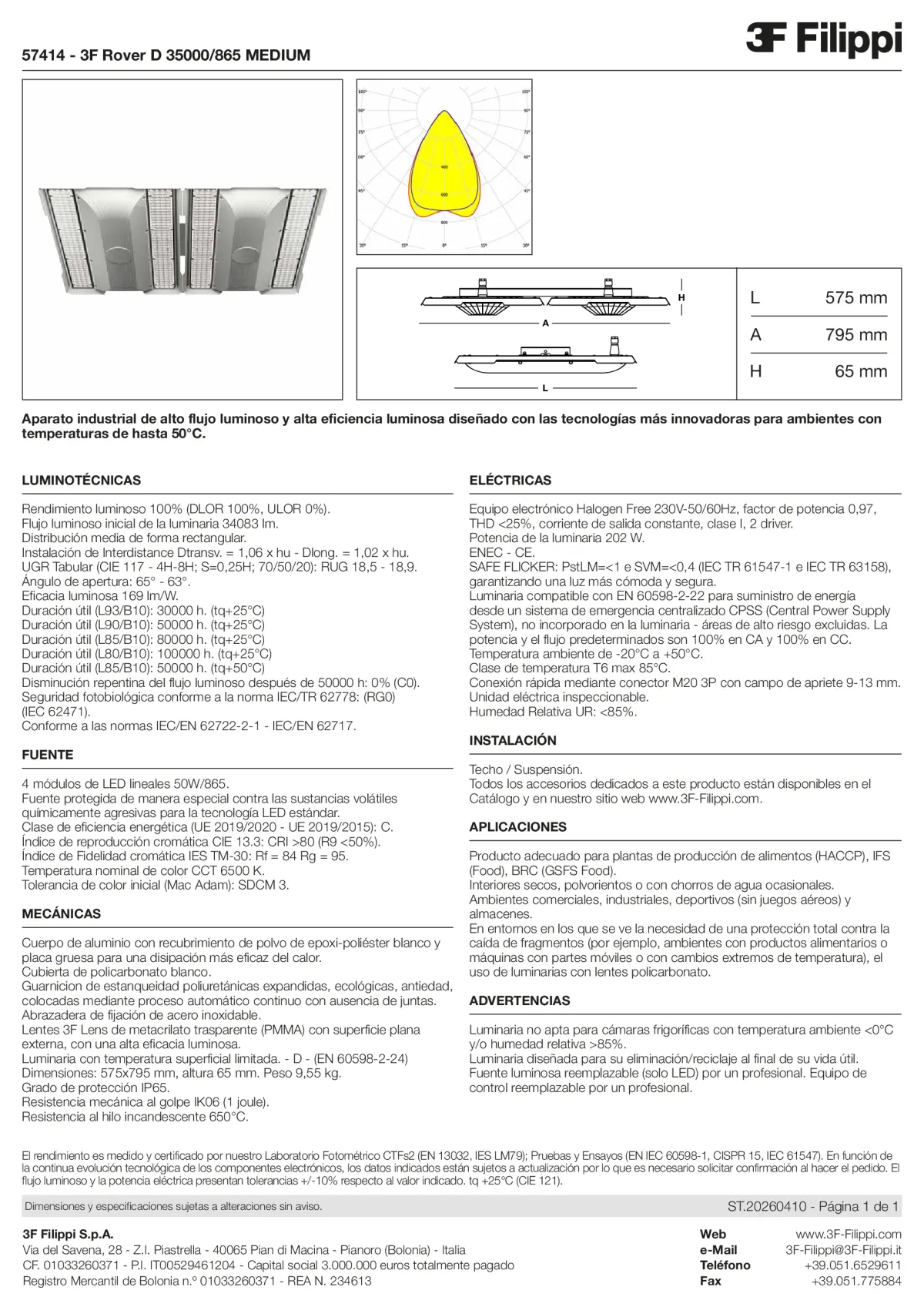 57414 - 3F Rover D 35000-865 MEDIUM - Datasheet - es