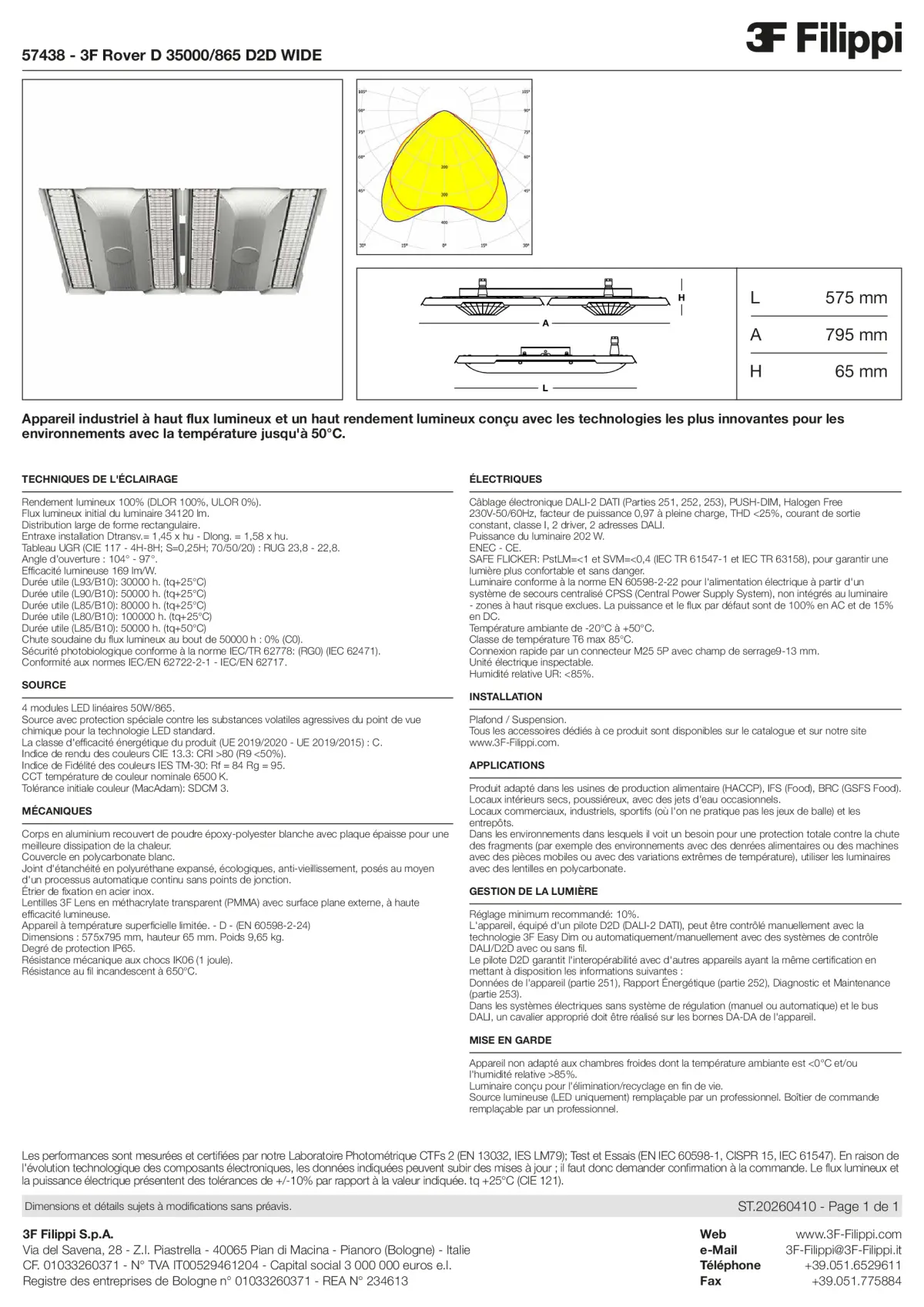 57438 - 3F Rover D 35000-865 D2D WIDE - Datasheet - fr