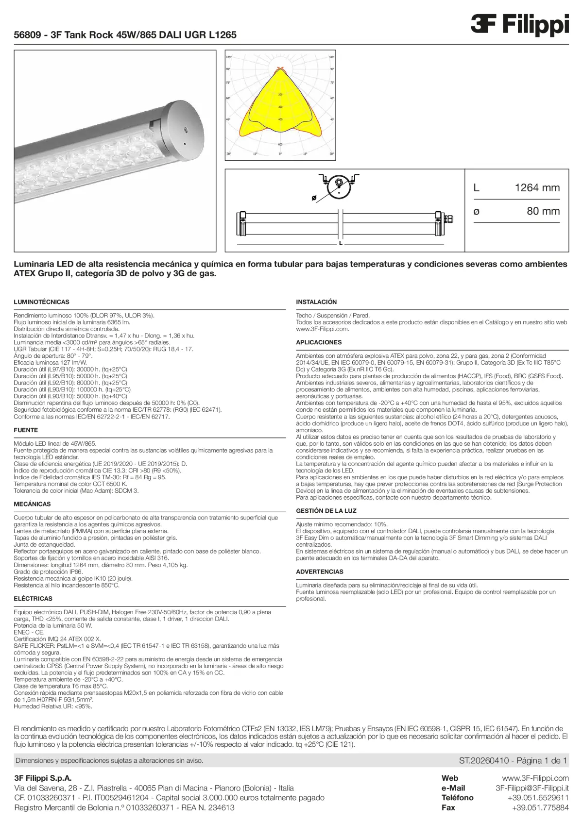 56809 - 3F Tank Rock 45W-865 DALI UGR L1265 - Datasheet - es