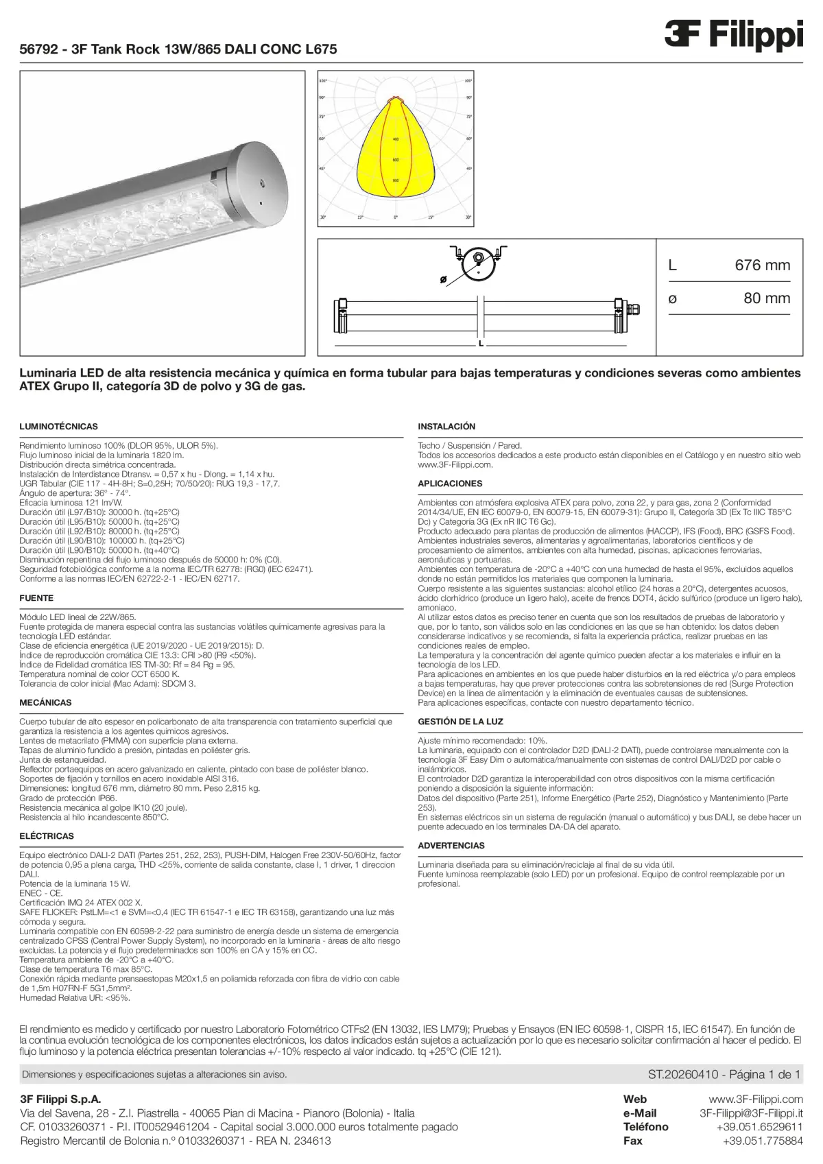 56792 - 3F Tank Rock 13W-865 DALI CONC L675 - Datasheet - es