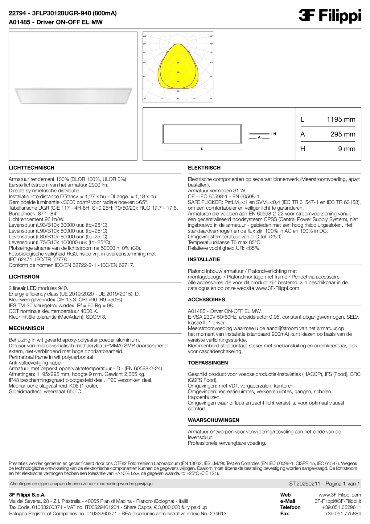 22794+A01485 - 3FLP30120UGR-940 (800mA) + ON-OFF EL MW - Datasheet - nl