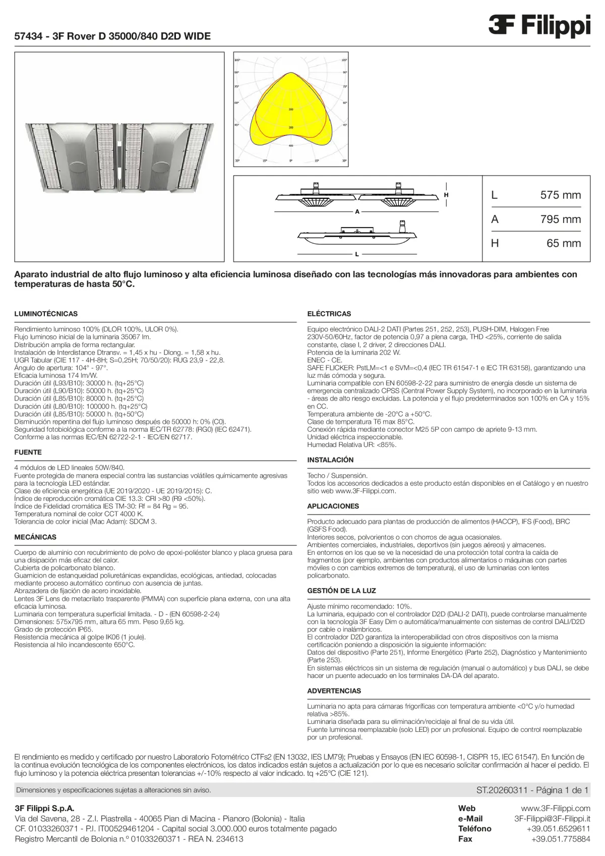 57434 - 3F Rover D 35000-840 D2D WIDE - Datasheet - es