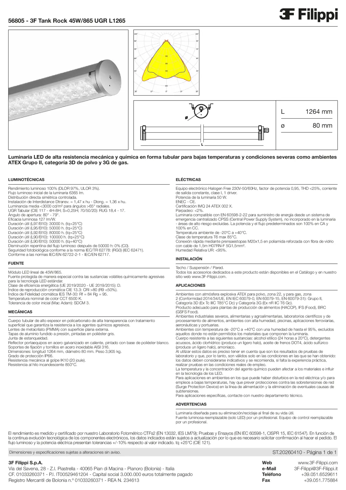 56805 - 3F Tank Rock 45W-865 UGR L1265 - Datasheet - es
