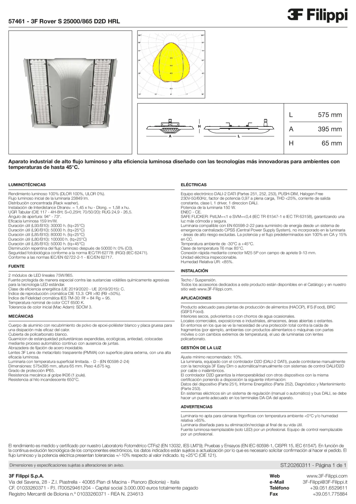 57461 - 3F Rover S 25000-865 D2D HRL - Datasheet - es