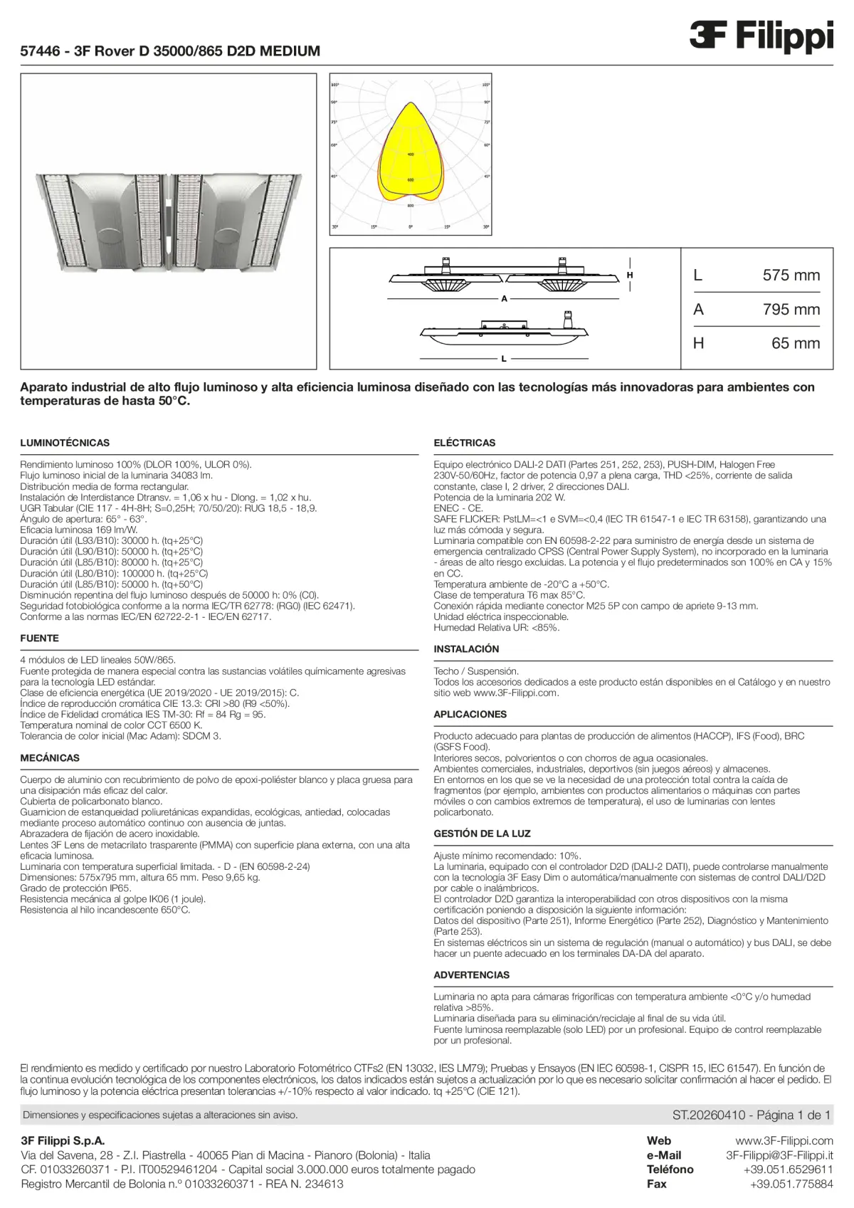 57446 - 3F Rover D 35000-865 D2D MEDIUM - Datasheet - es