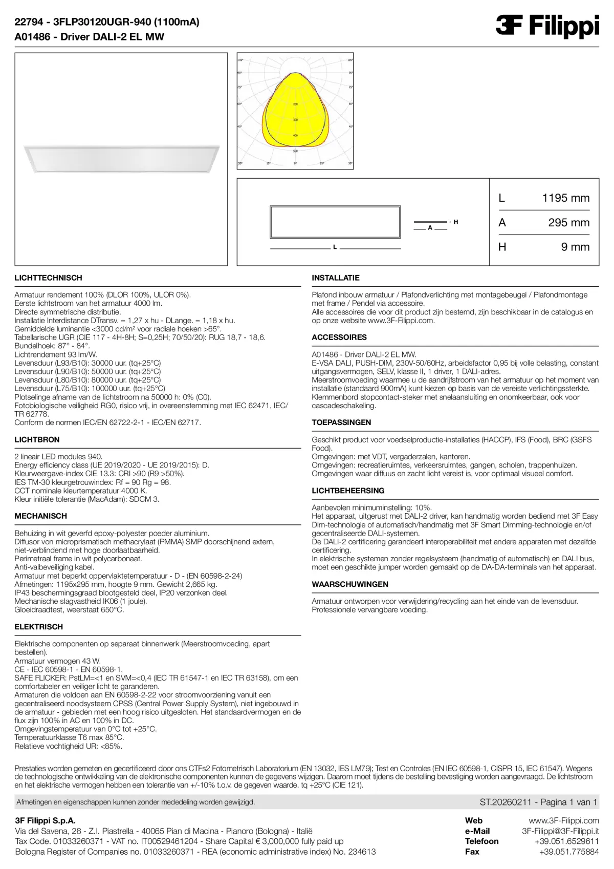 22794+A01486 - 3FLP30120UGR-940 (1100mA) + DALI-2 EL MW - Datasheet - nl