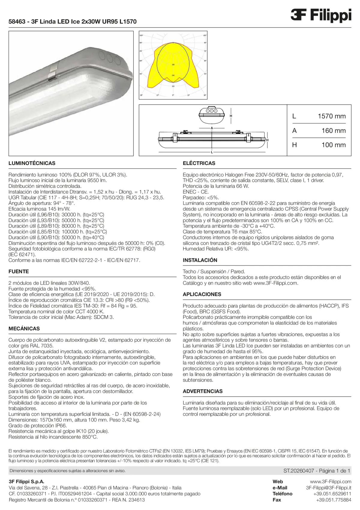 58463 - 3F Linda LED Ice 2x30W UR95 L1570 - Datasheet - es