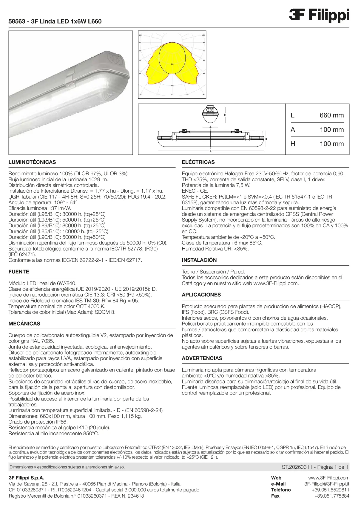 58563 - 3F Linda LED 1x6W L660 - Datasheet - es