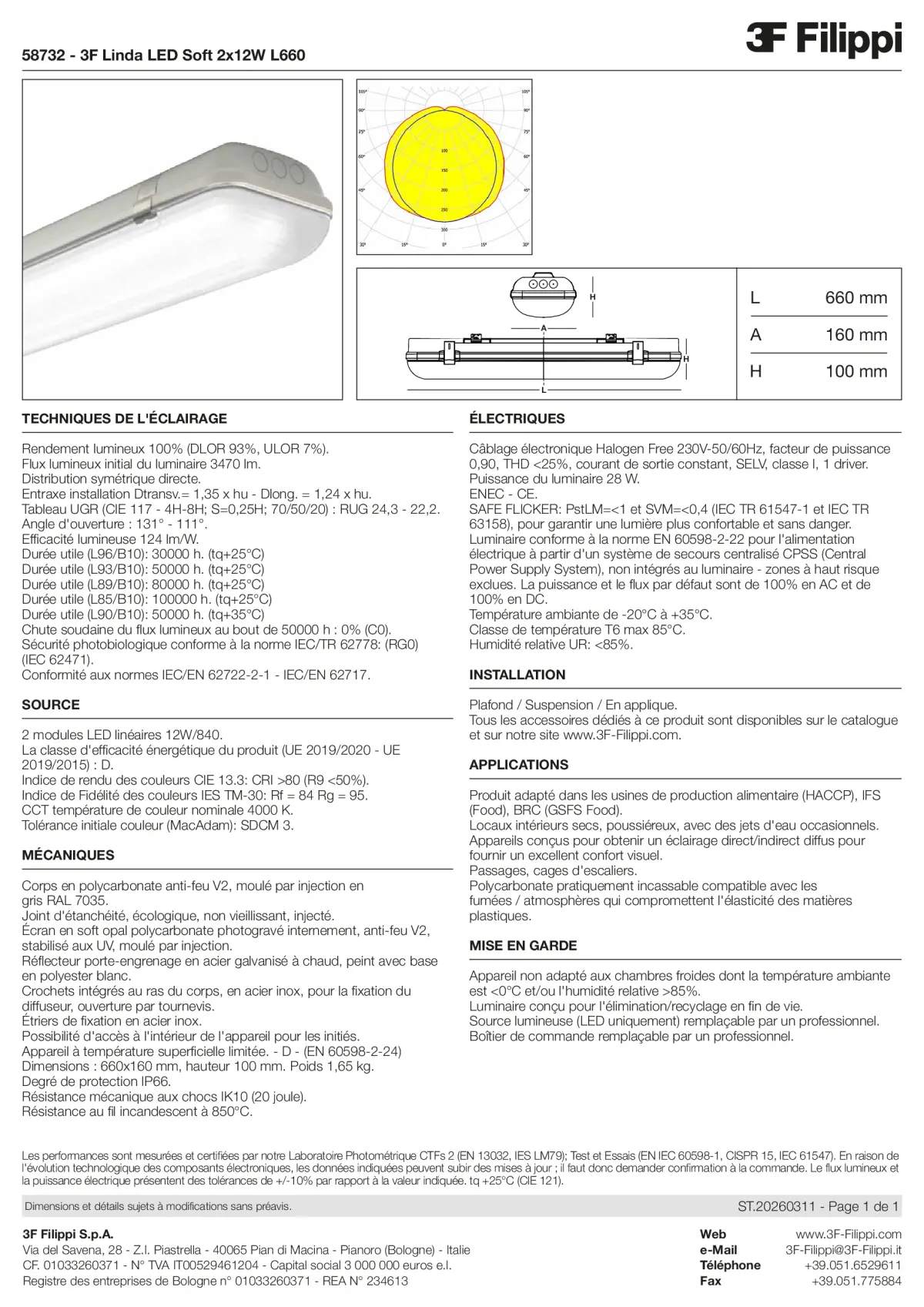58732 - 3F Linda LED Soft 2x12W L660 - Datasheet - fr