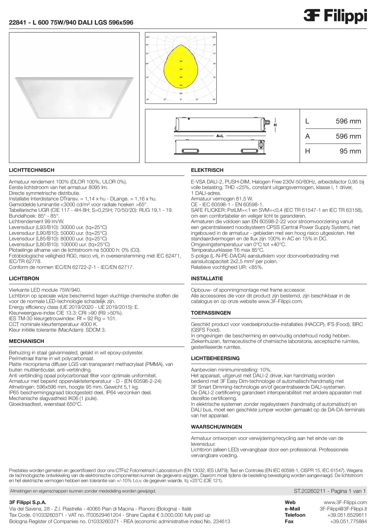 22841 - L 600 75W-940 DALI LGS 596x596 - Datasheet - nl