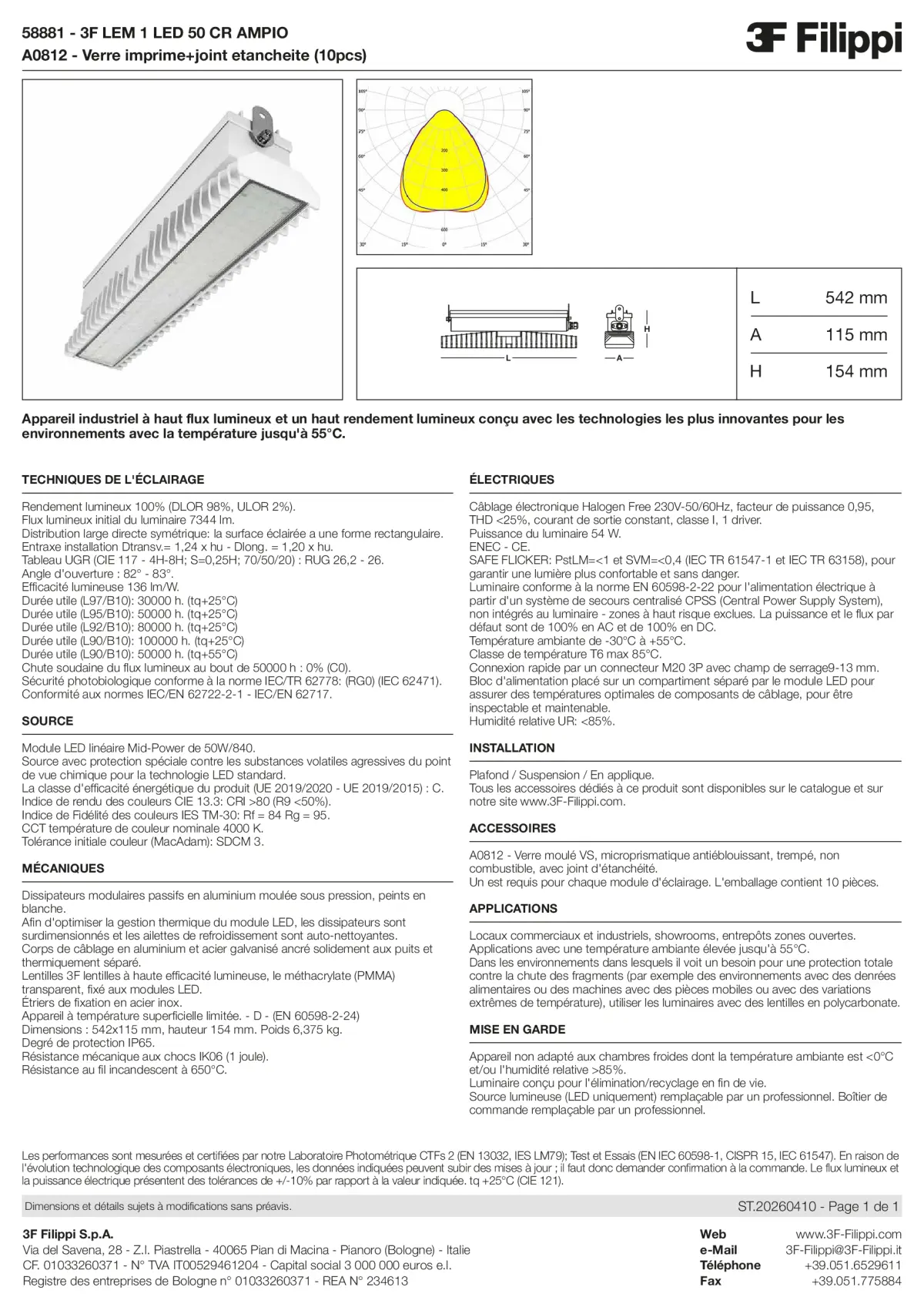 58881+A0812 - 3F LEM 1 LED 50 CR AMPIO + VS - Datasheet - fr