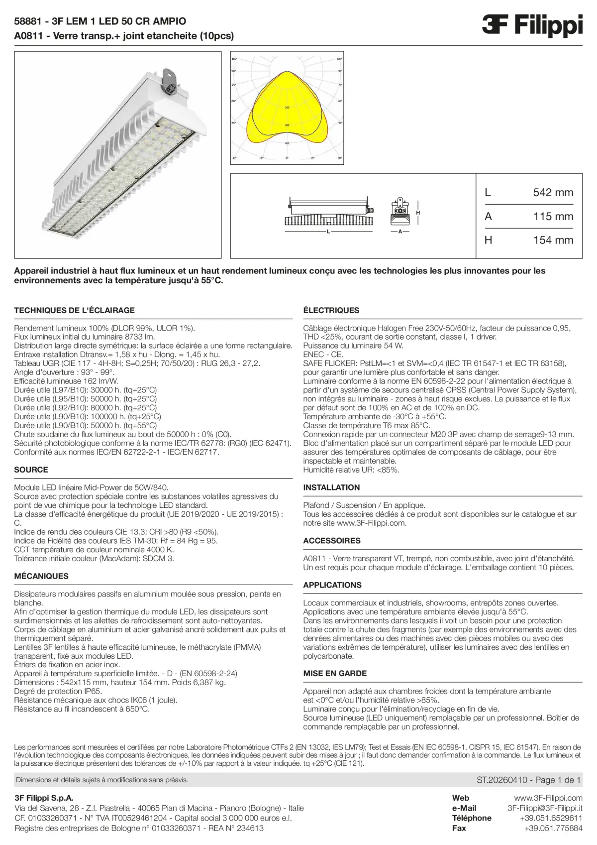 58881+A0811 - 3F LEM 1 LED 50 CR AMPIO + VT - Datasheet - fr