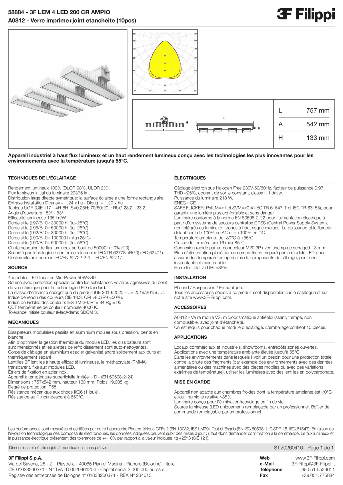 58884+A0812 - 3F LEM 4 LED 200 CR AMPIO + VS - Datasheet - fr