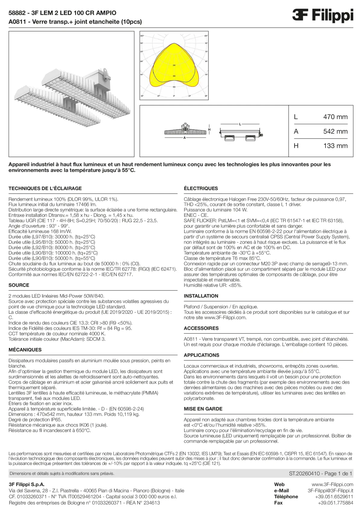 58882+A0811 - 3F LEM 2 LED 100 CR AMPIO + VT - Datasheet - fr