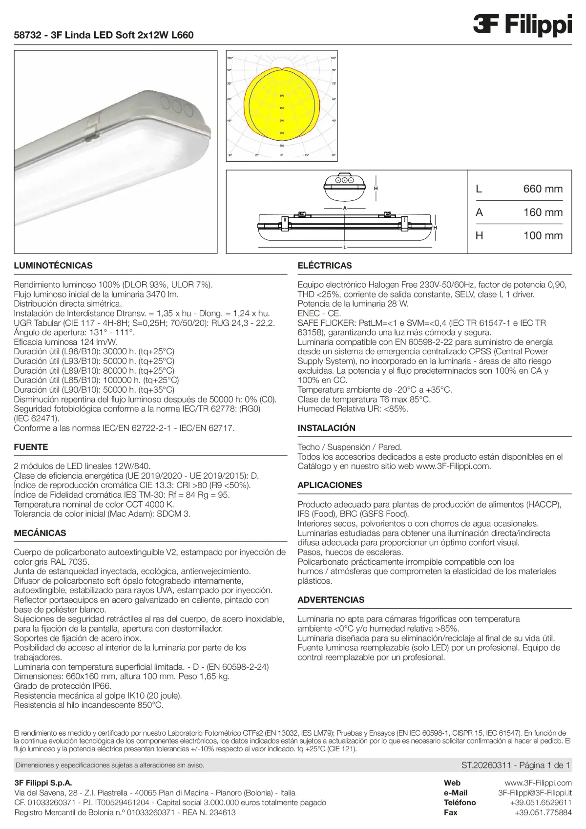 58732 - 3F Linda LED Soft 2x12W L660 - Datasheet - es