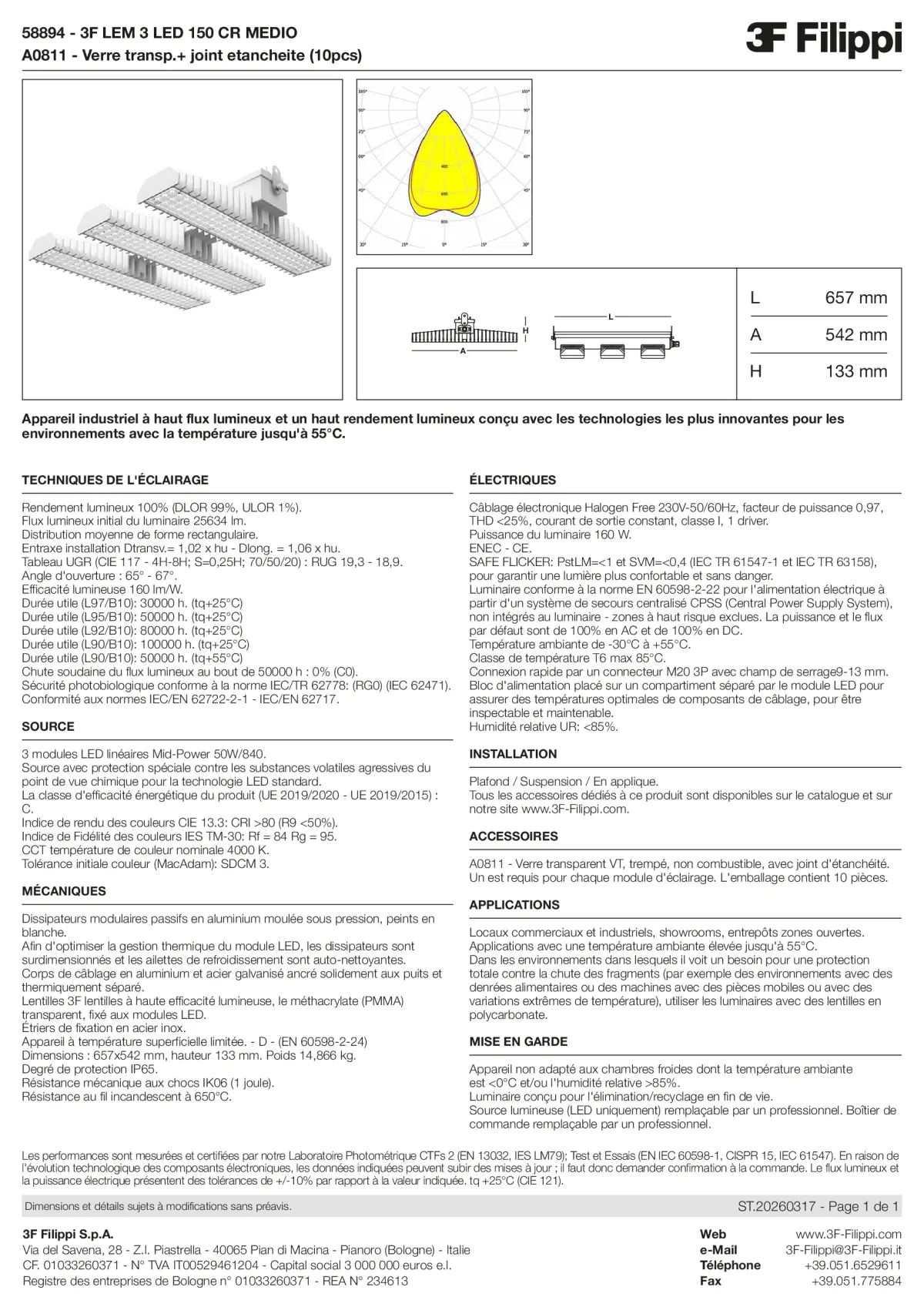 58894+A0811 - 3F LEM 3 LED 150 CR MEDIO + VT - Datasheet - fr