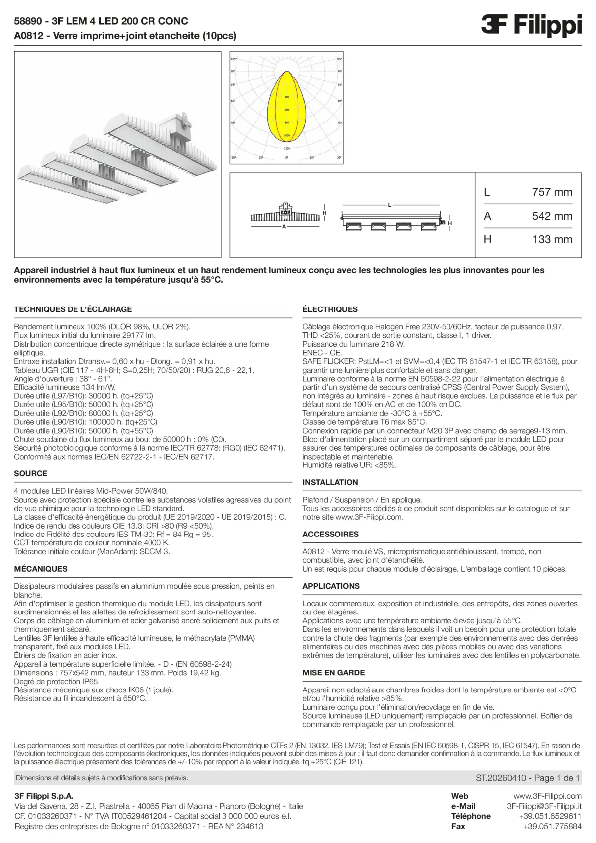 58890+A0812 - 3F LEM 4 LED 200 CR CONC + VS - Datasheet - fr