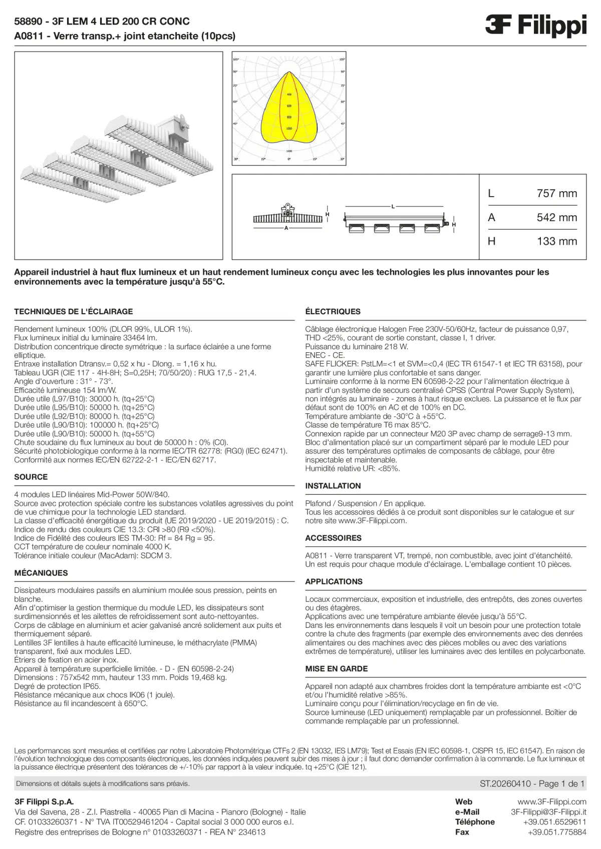 58890+A0811 - 3F LEM 4 LED 200 CR CONC + VT - Datasheet - fr
