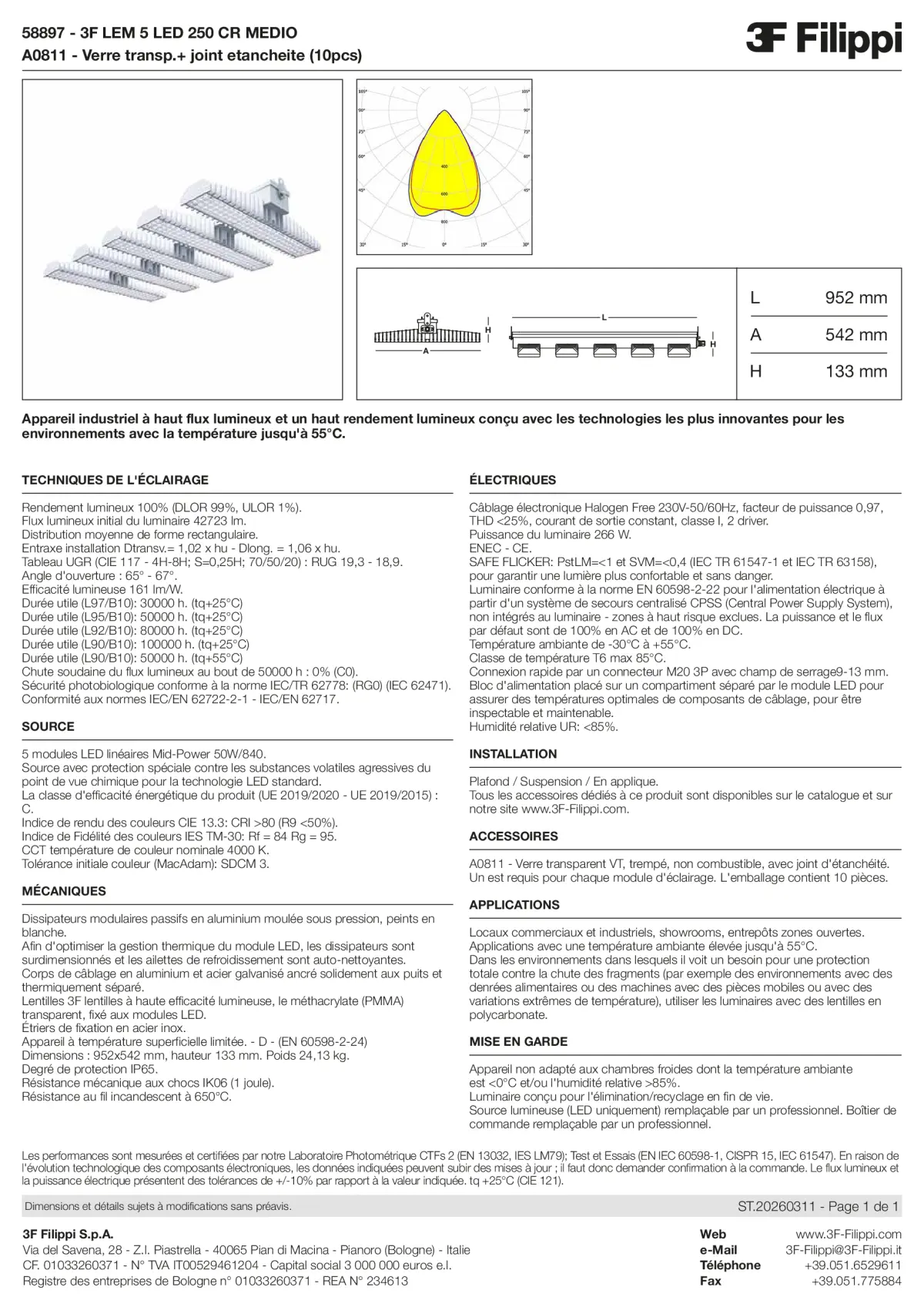 58897+A0811 - 3F LEM 5 LED 250 CR MEDIO + VT - Datasheet - fr