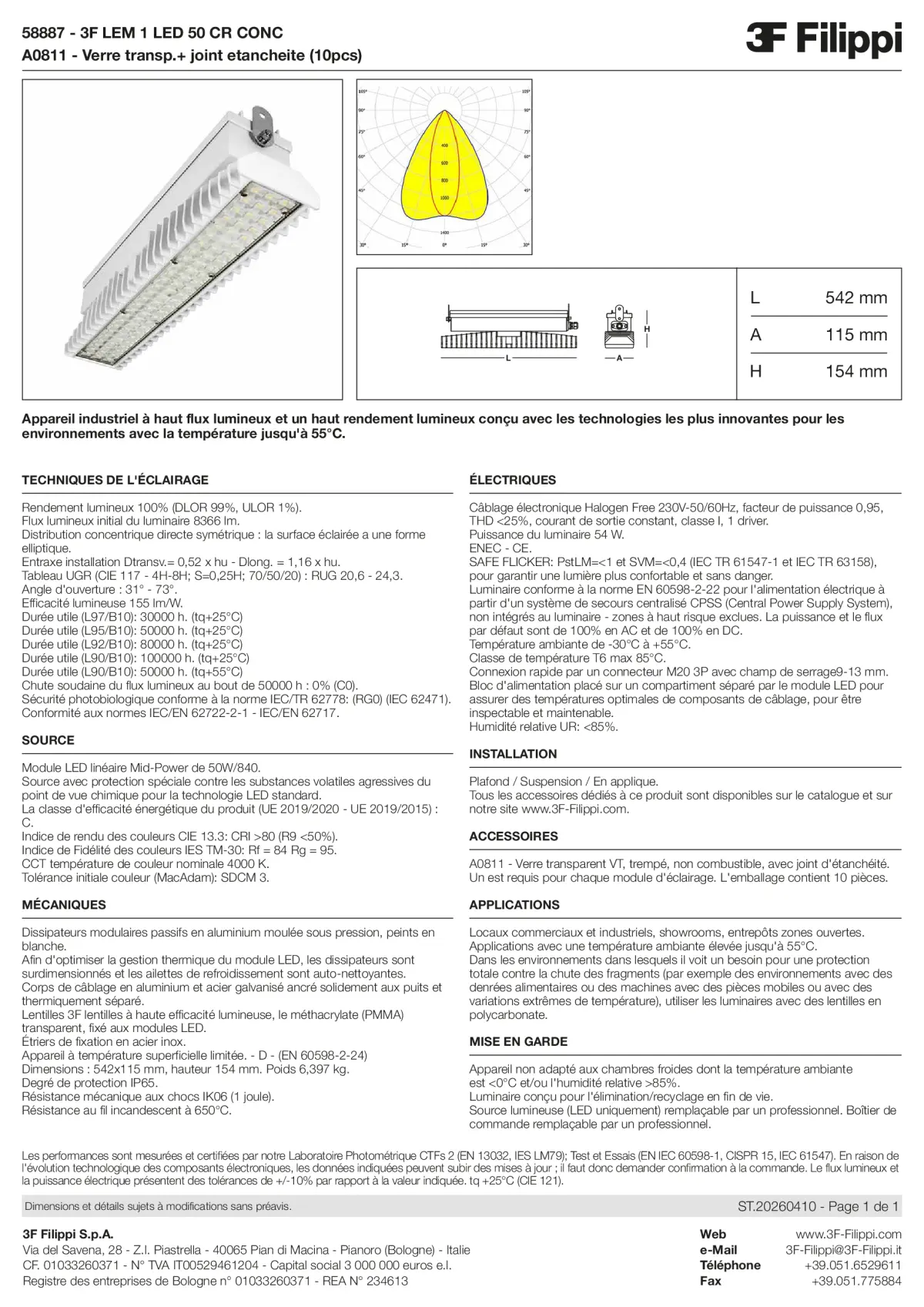 58887+A0811 - 3F LEM 1 LED 50 CR CONC + VT - Datasheet - fr