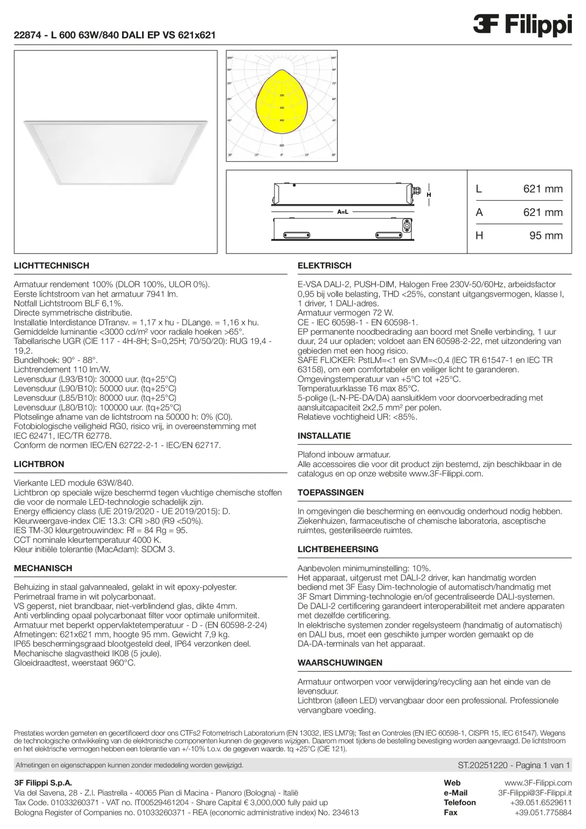 22874 - L 600 63W-840 DALI EP VS 621x621 - Datasheet - nl