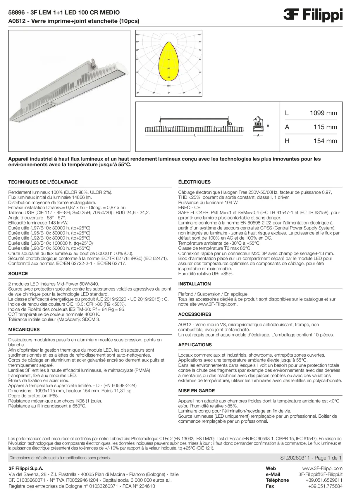 58896+A0812 - 3F LEM 1+1 LED 100 CR MEDIO + VS - Datasheet - fr