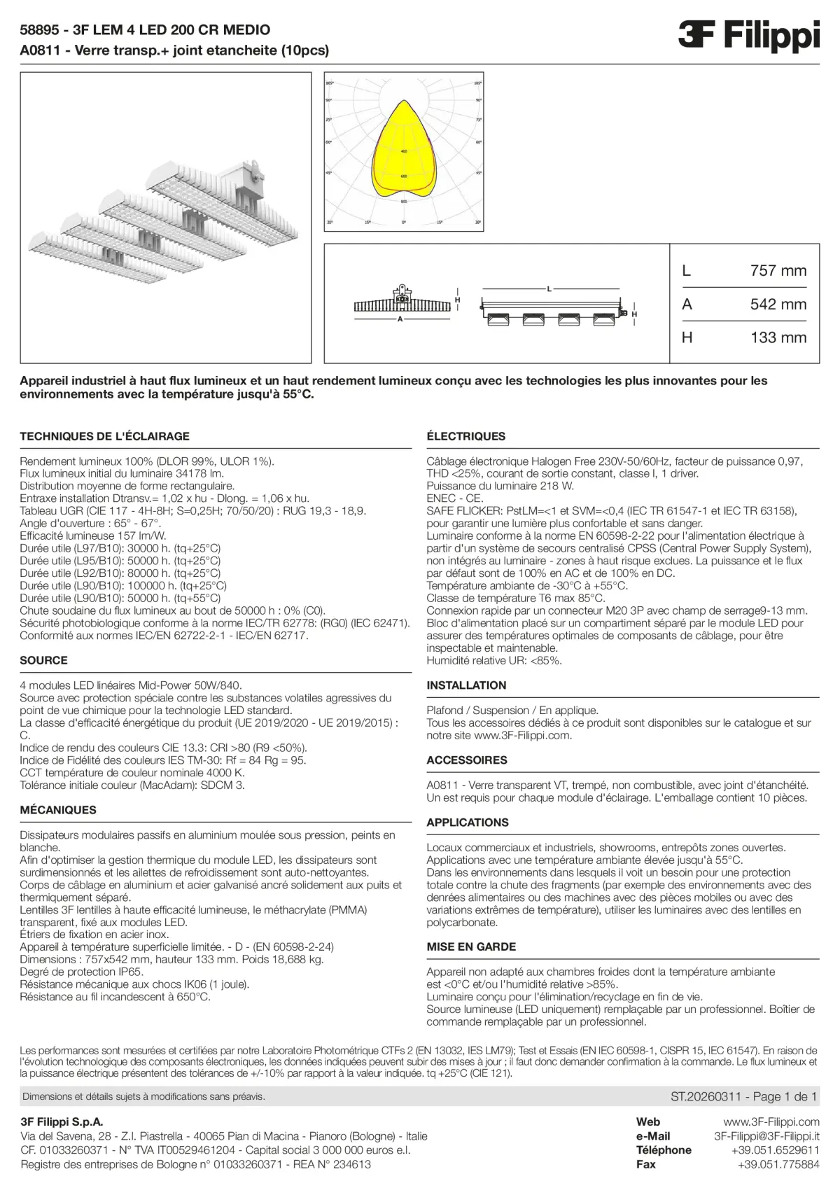 58895+A0811 - 3F LEM 4 LED 200 CR MEDIO + VT - Datasheet - fr