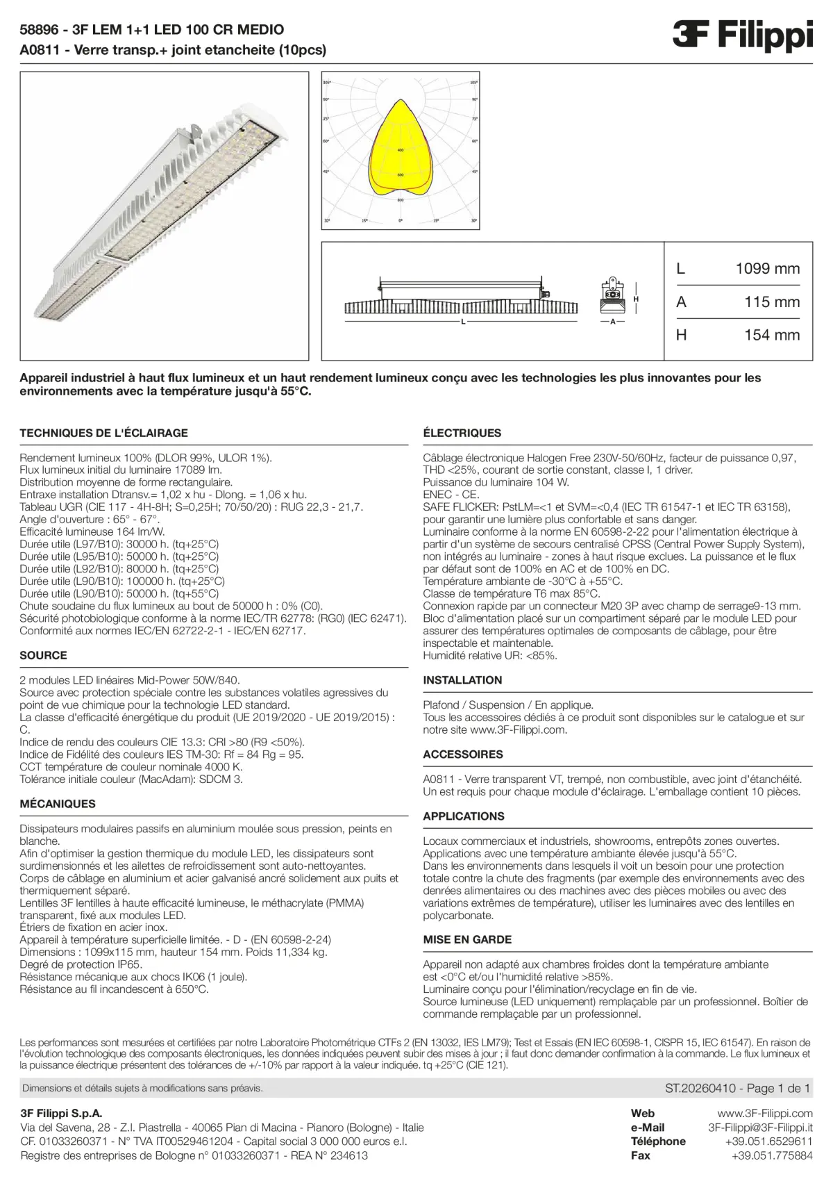 58896+A0811 - 3F LEM 1+1 LED 100 CR MEDIO + VT - Datasheet - fr