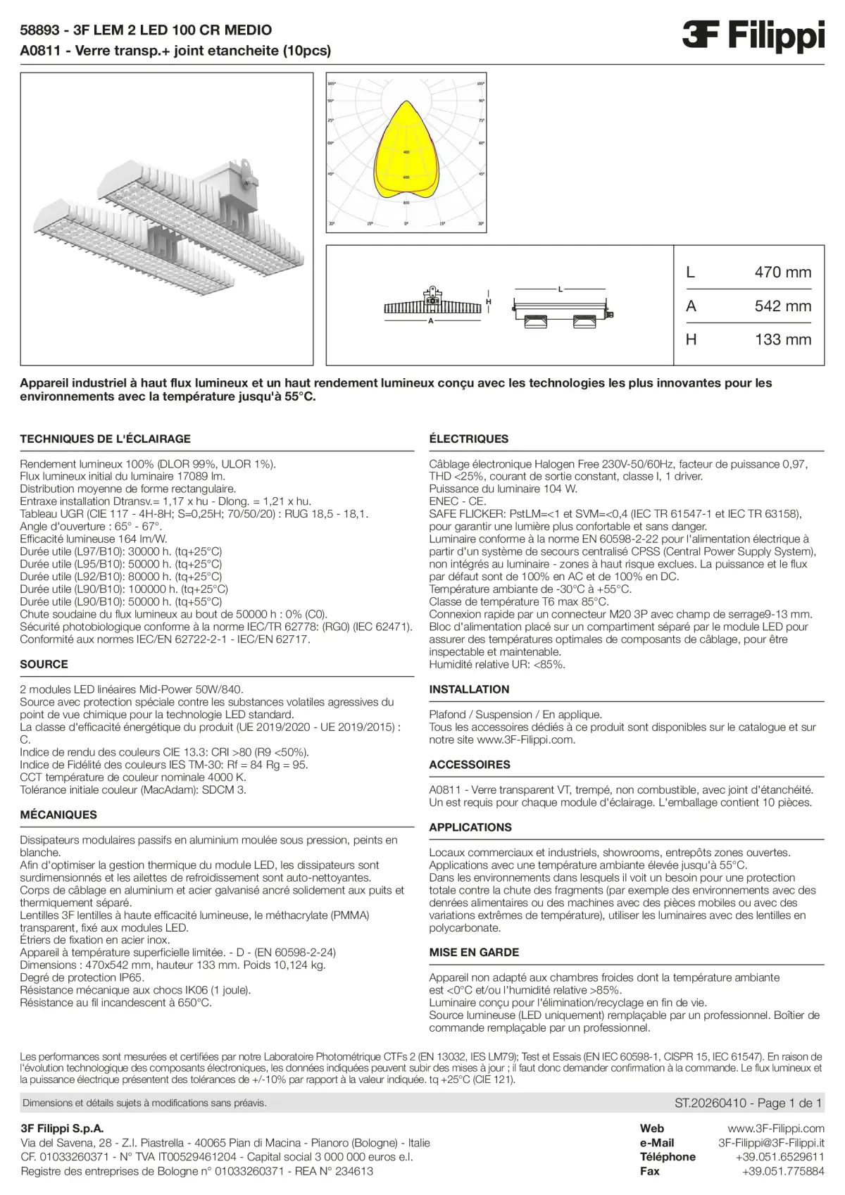 58893+A0811 - 3F LEM 2 LED 100 CR MEDIO + VT - Datasheet - fr