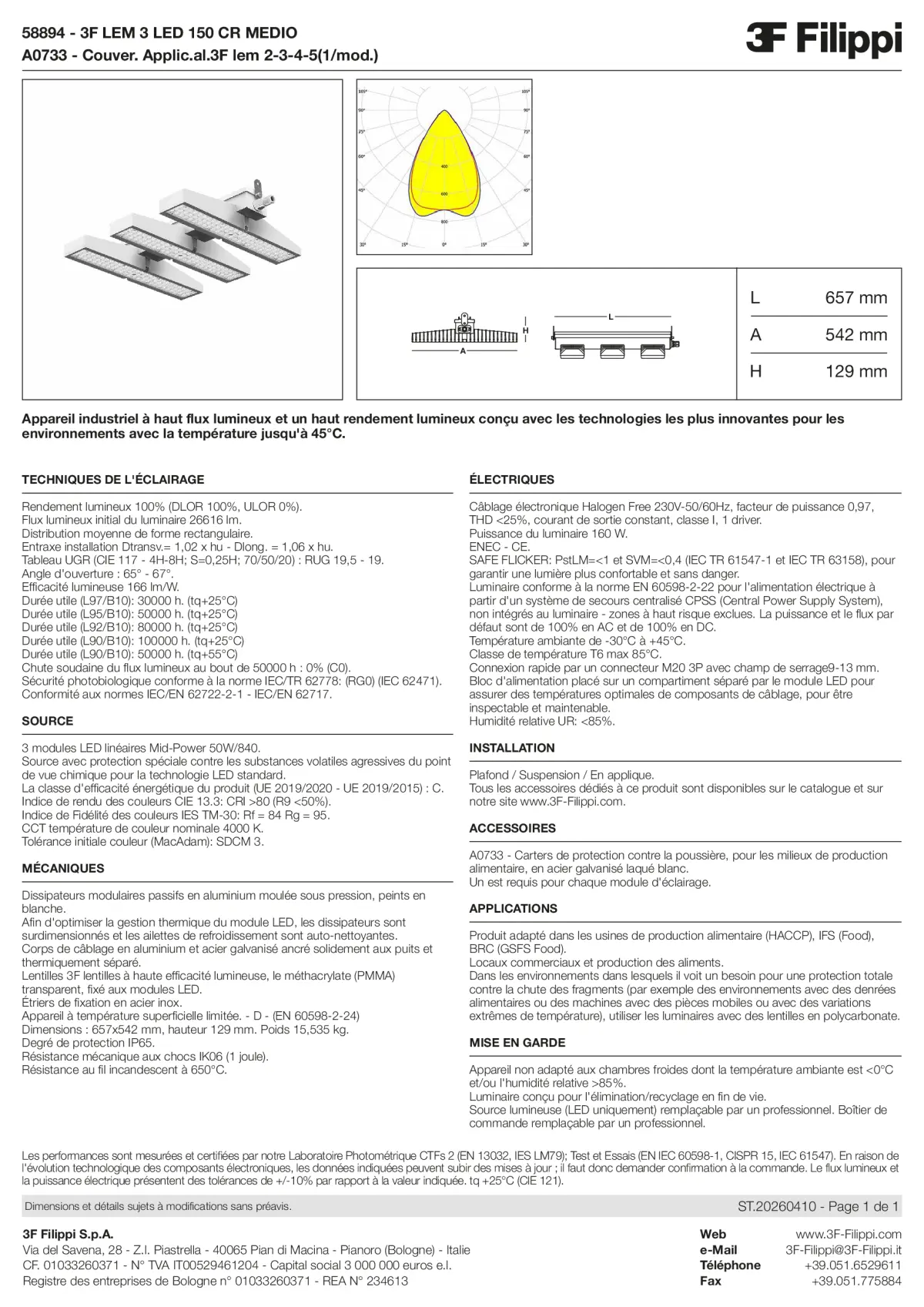 58894+A0733 - 3F LEM 3 LED 150 CR MEDIO + FOOD - Datasheet - fr