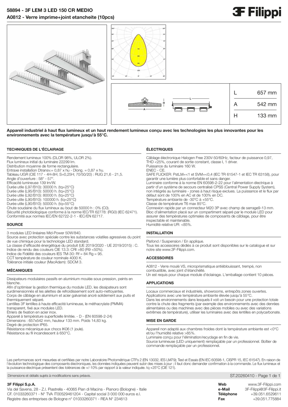58894+A0812 - 3F LEM 3 LED 150 CR MEDIO + VS - Datasheet - fr