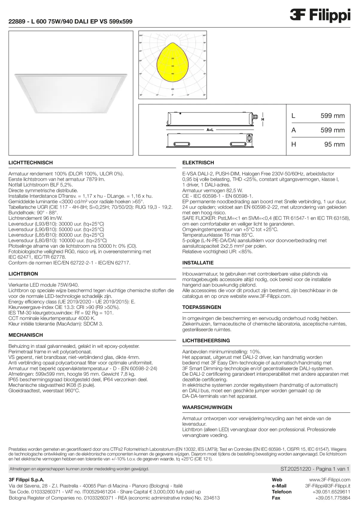 22889 - L 600 75W-940 DALI EP VS 599x599 - Datasheet - nl