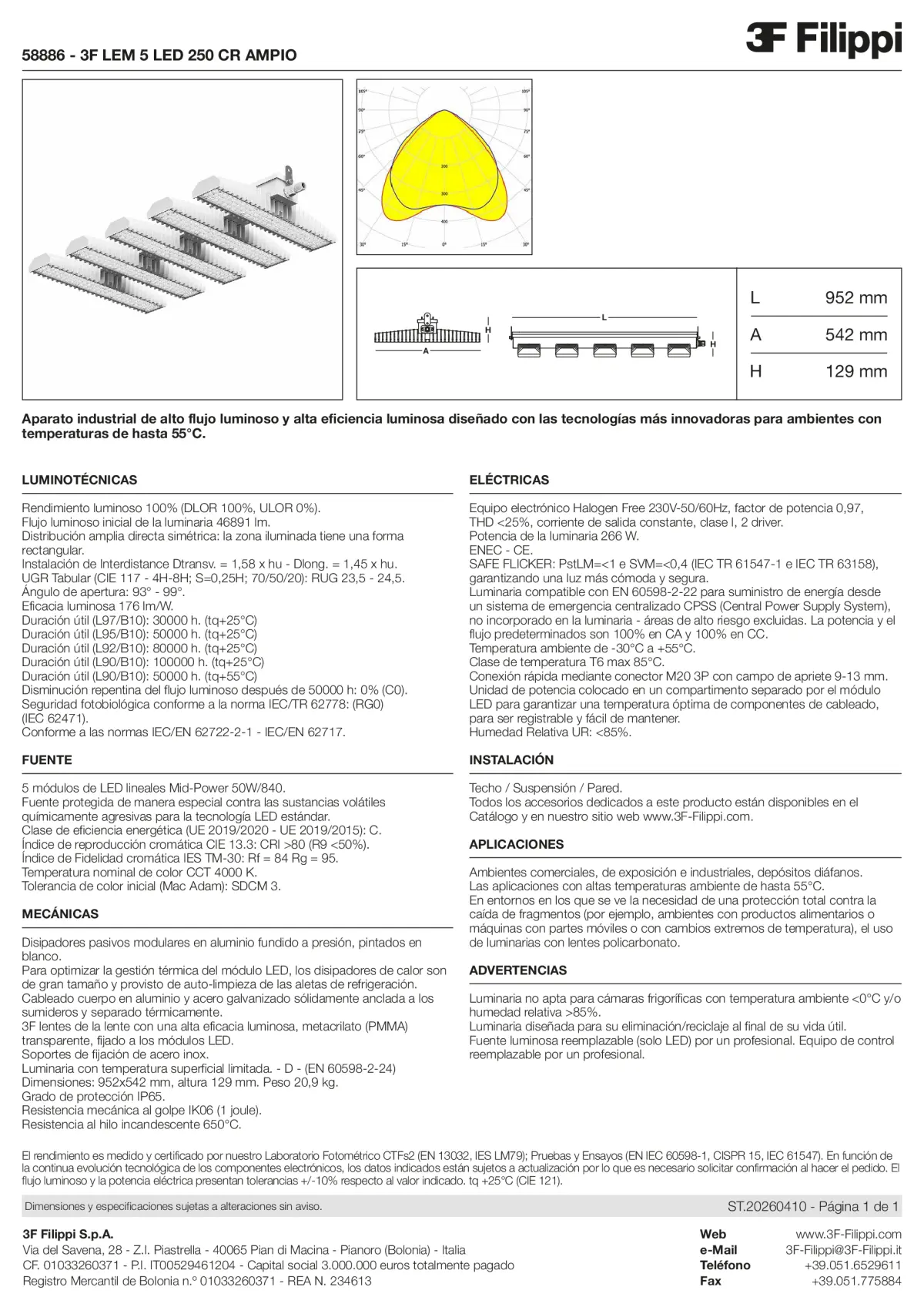 58886 - 3F LEM 5 LED 250 CR AMPIO - Datasheet - es