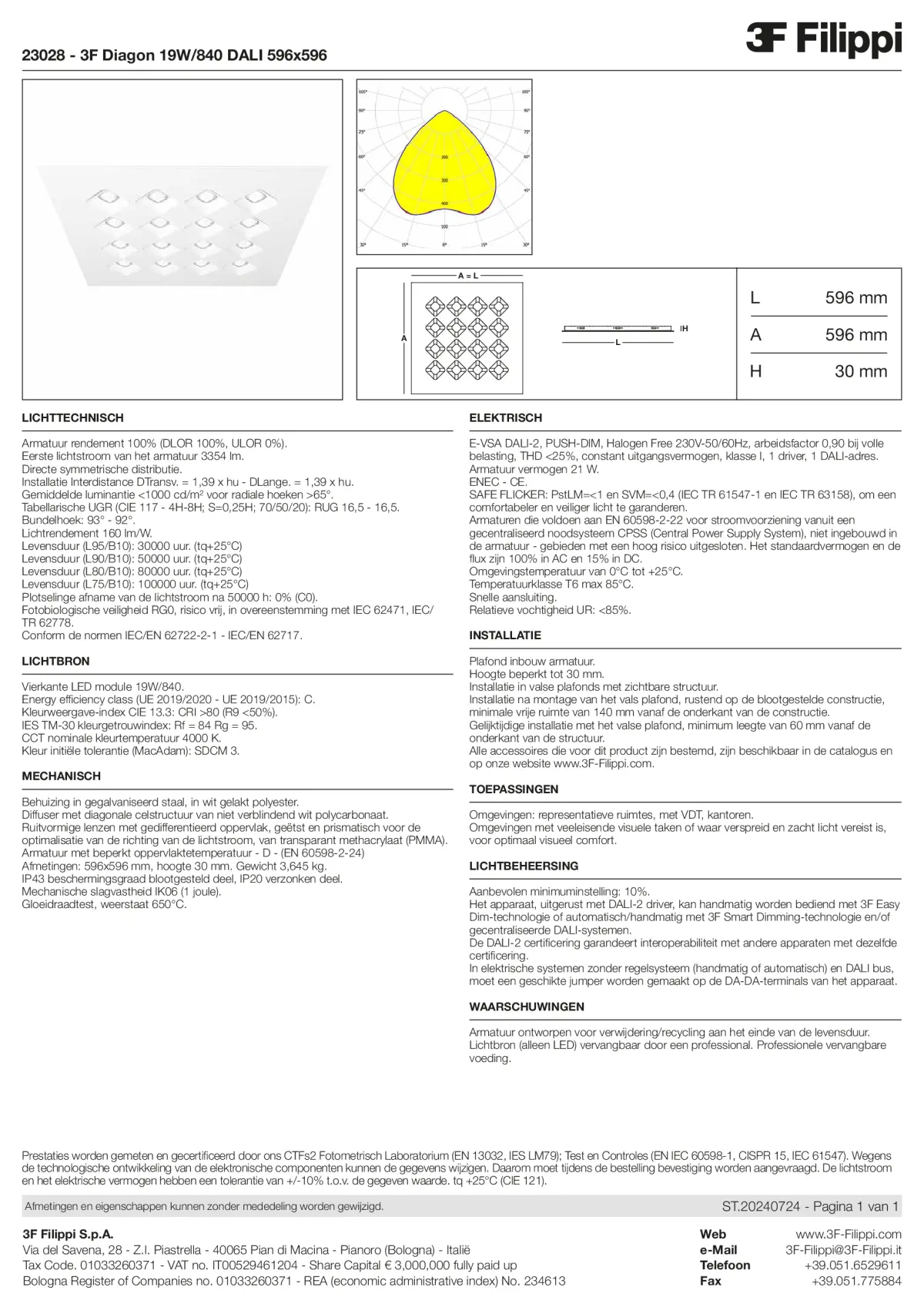 23028 - 3F Diagon 19W-840 DALI 596x596 - Datasheet - nl