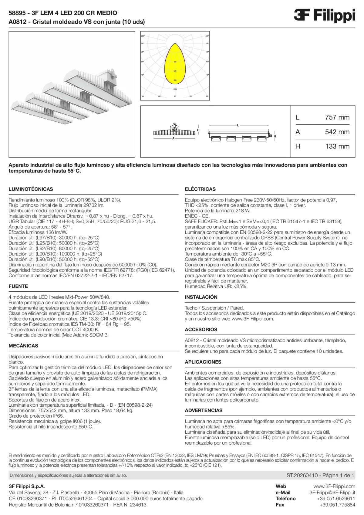 58895+A0812 - 3F LEM 4 LED 200 CR MEDIO + VS - Datasheet - es