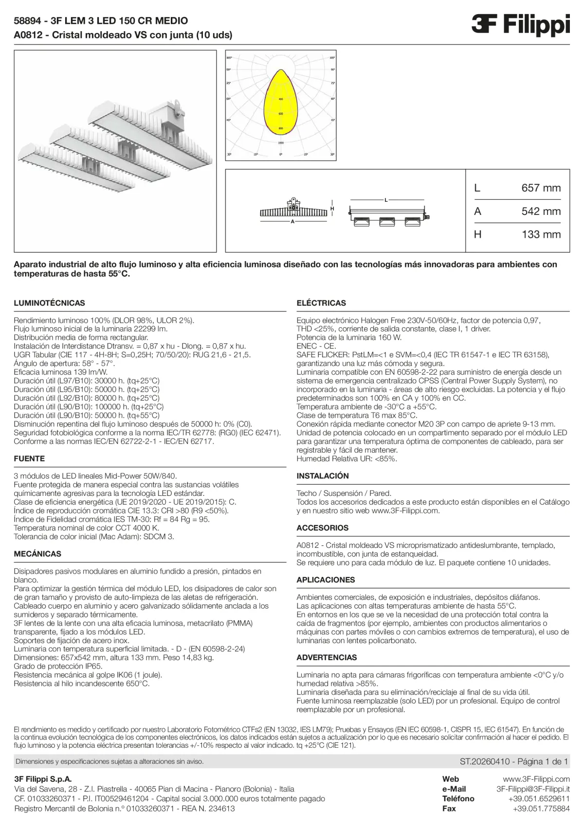 58894+A0812 - 3F LEM 3 LED 150 CR MEDIO + VS - Datasheet - es