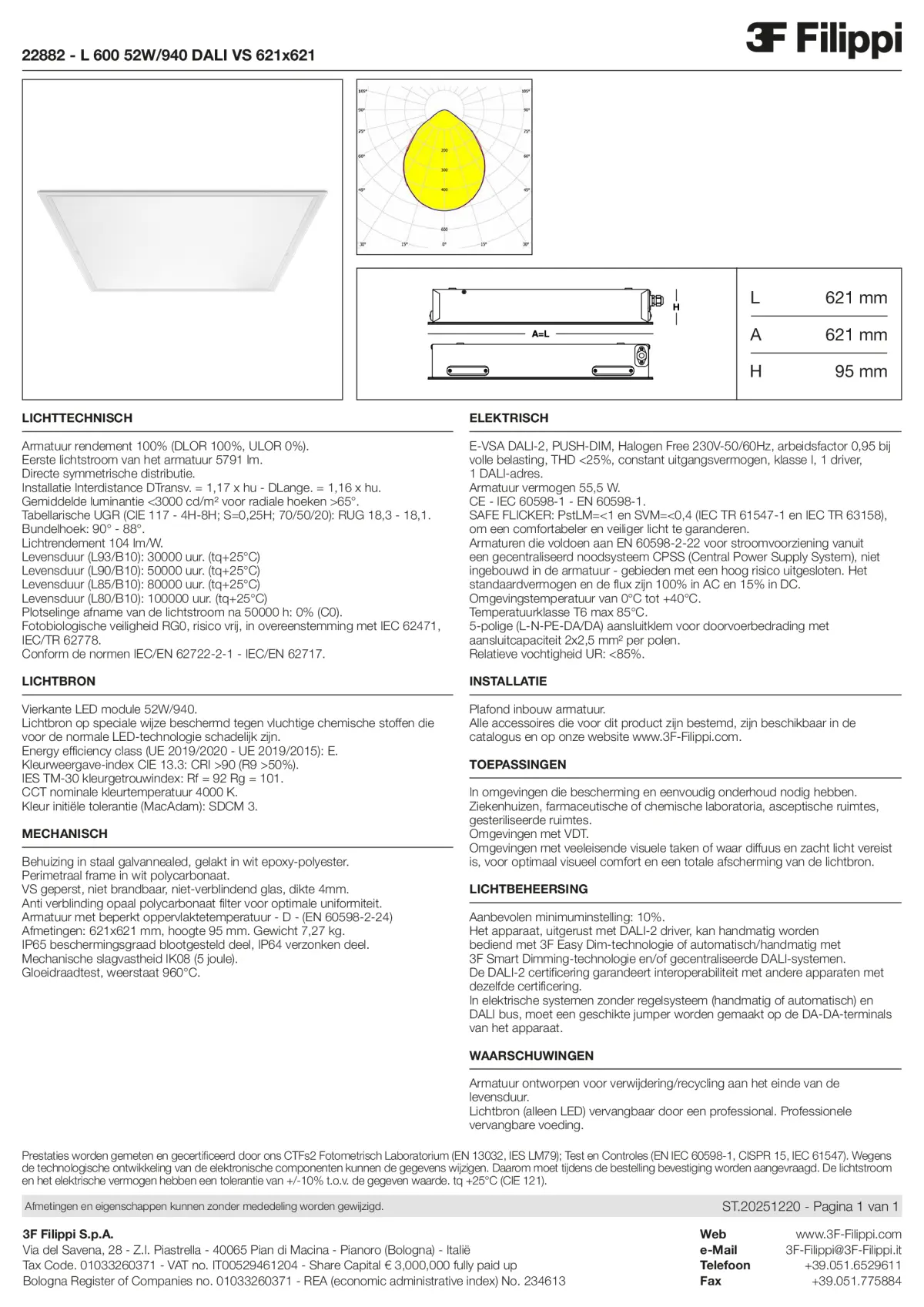 22882 - L 600 52W-940 DALI VS 621x621 - Datasheet - nl