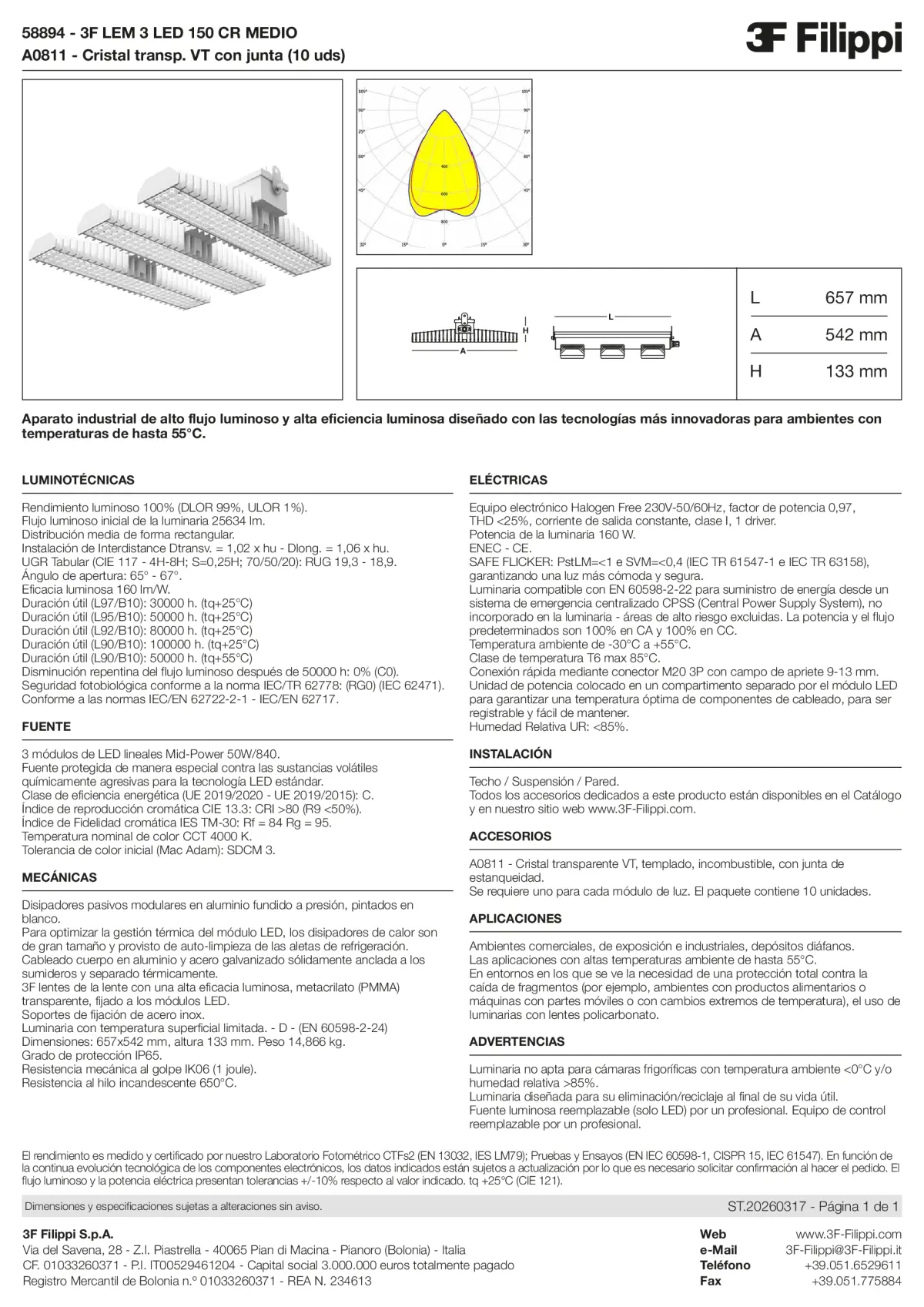 58894+A0811 - 3F LEM 3 LED 150 CR MEDIO + VT - Datasheet - es