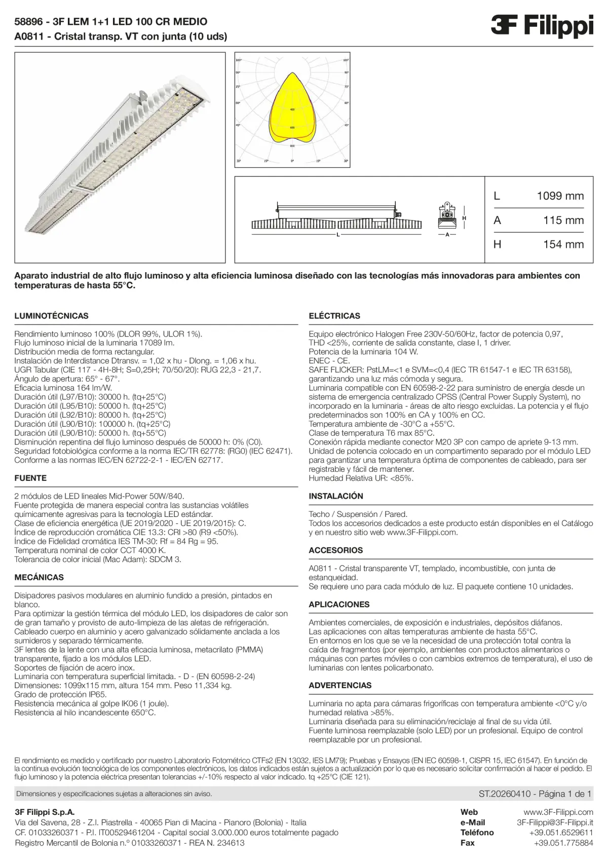 58896+A0811 - 3F LEM 1+1 LED 100 CR MEDIO + VT - Datasheet - es