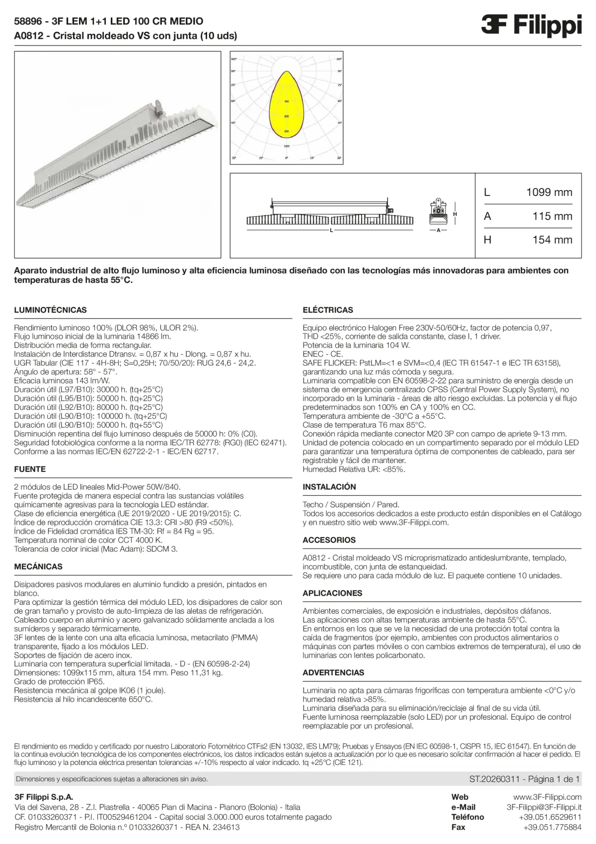 58896+A0812 - 3F LEM 1+1 LED 100 CR MEDIO + VS - Datasheet - es