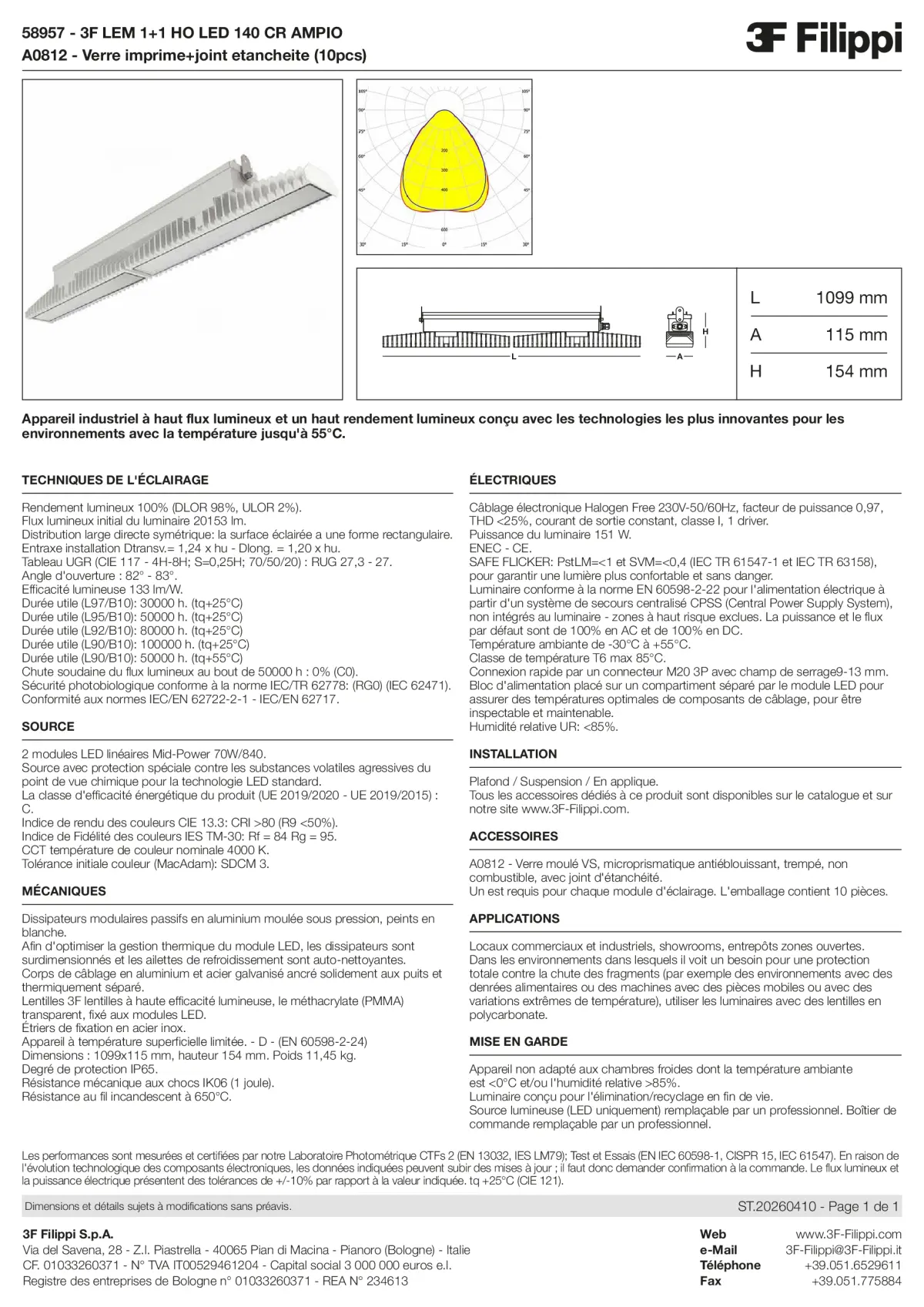58957+A0812 - 3F LEM 1+1 HO LED 140 CR AMPIO + VS - Datasheet - fr