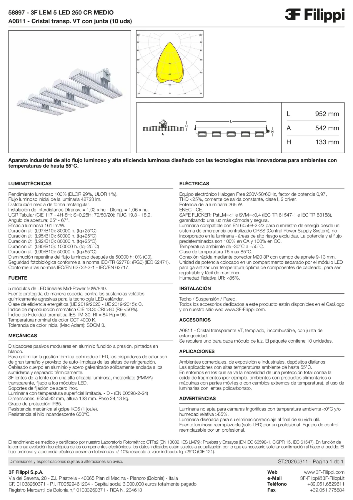 58897+A0811 - 3F LEM 5 LED 250 CR MEDIO + VT - Datasheet - es