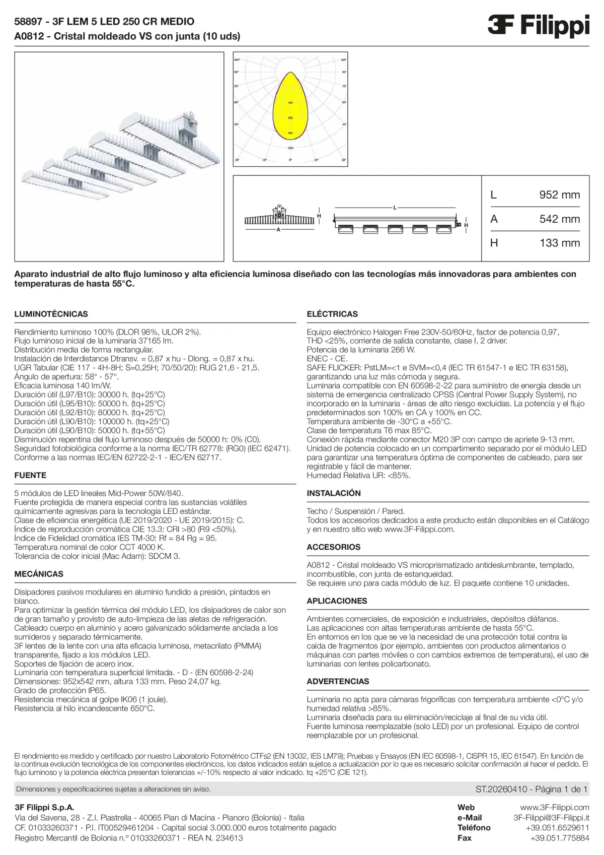 58897+A0812 - 3F LEM 5 LED 250 CR MEDIO + VS - Datasheet - es